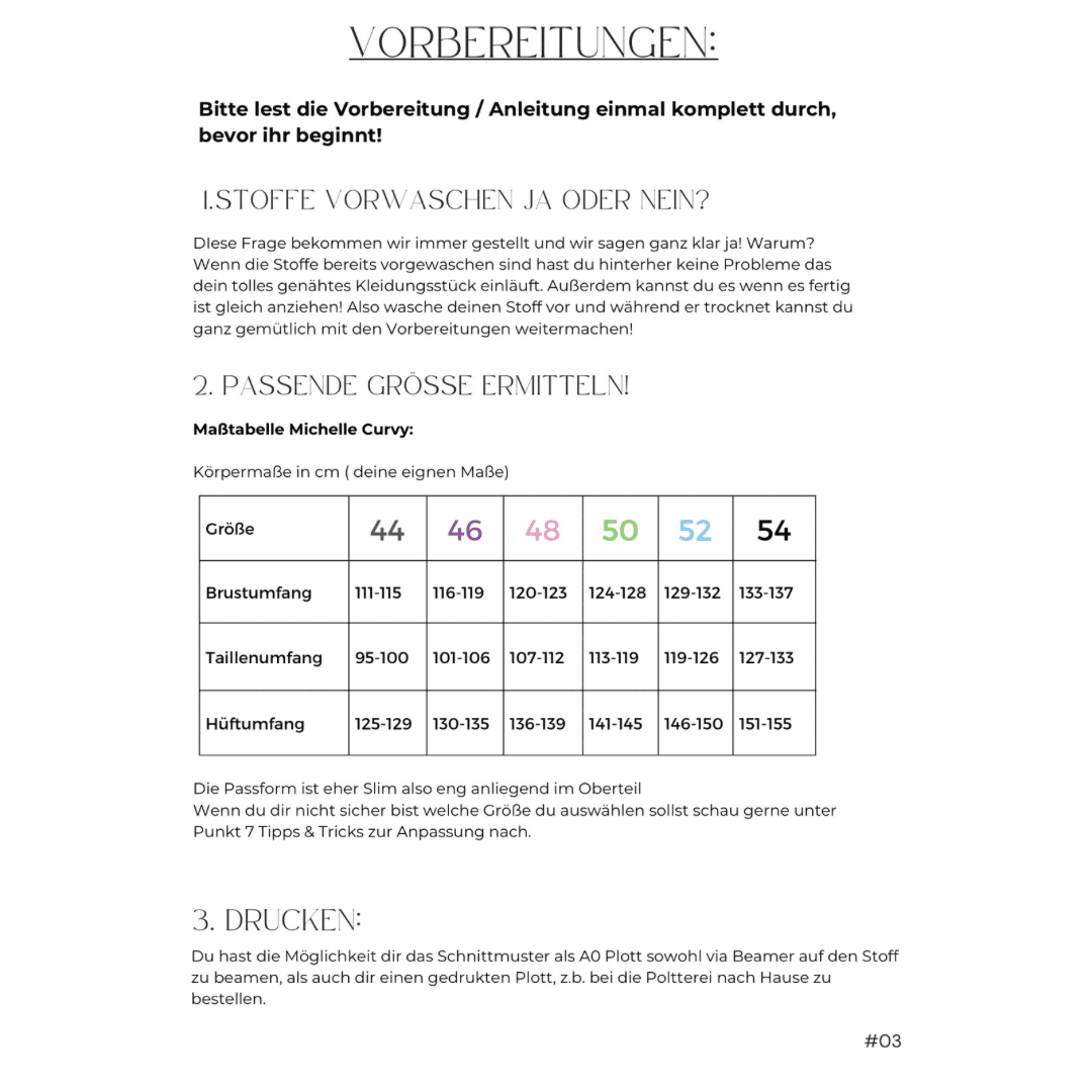 Michelle Curvy 44-54 - für C/D Cup - Schnittmuster EBook Schnittmuster poshpinks