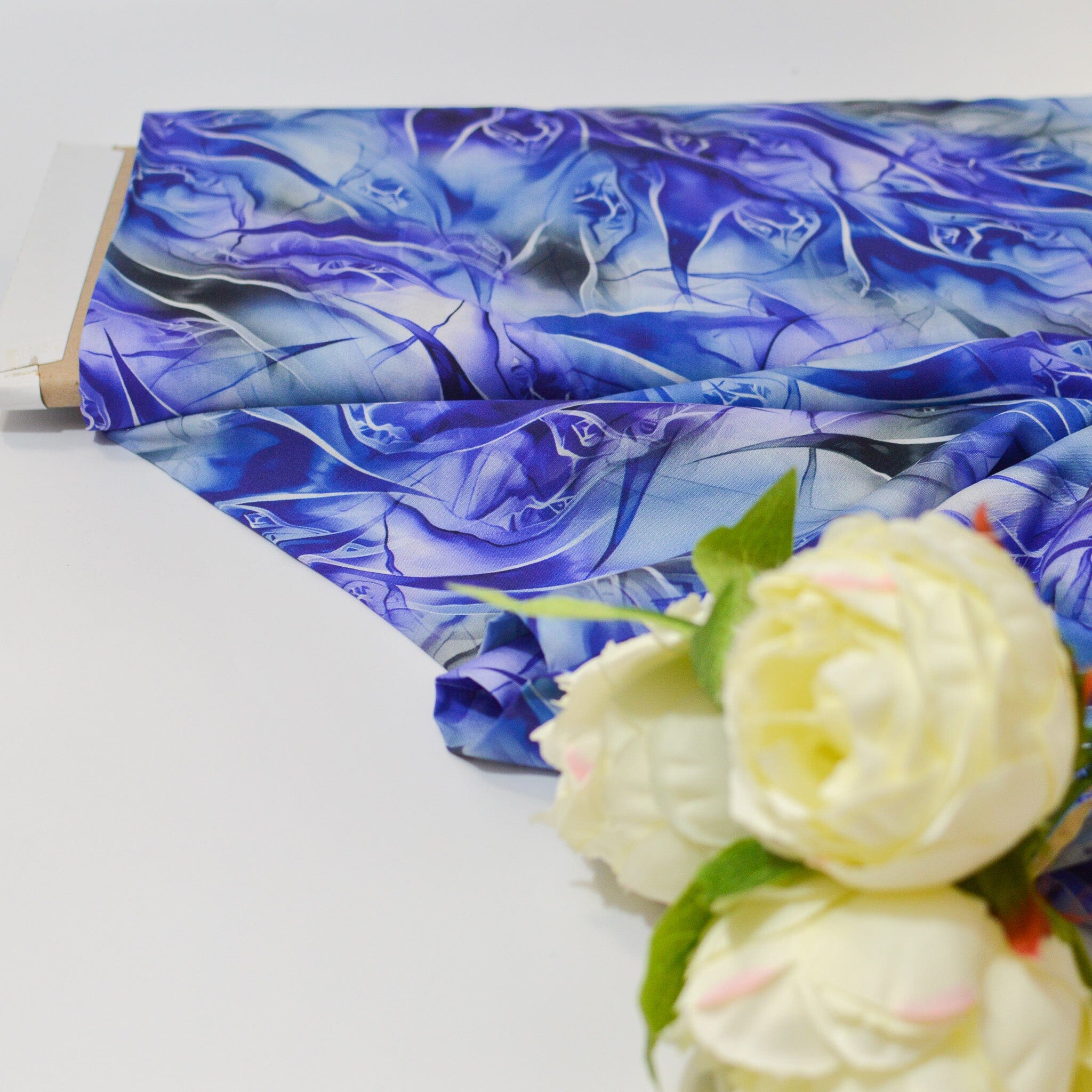 Viskose - Abstract - blau Fabric poshpinks