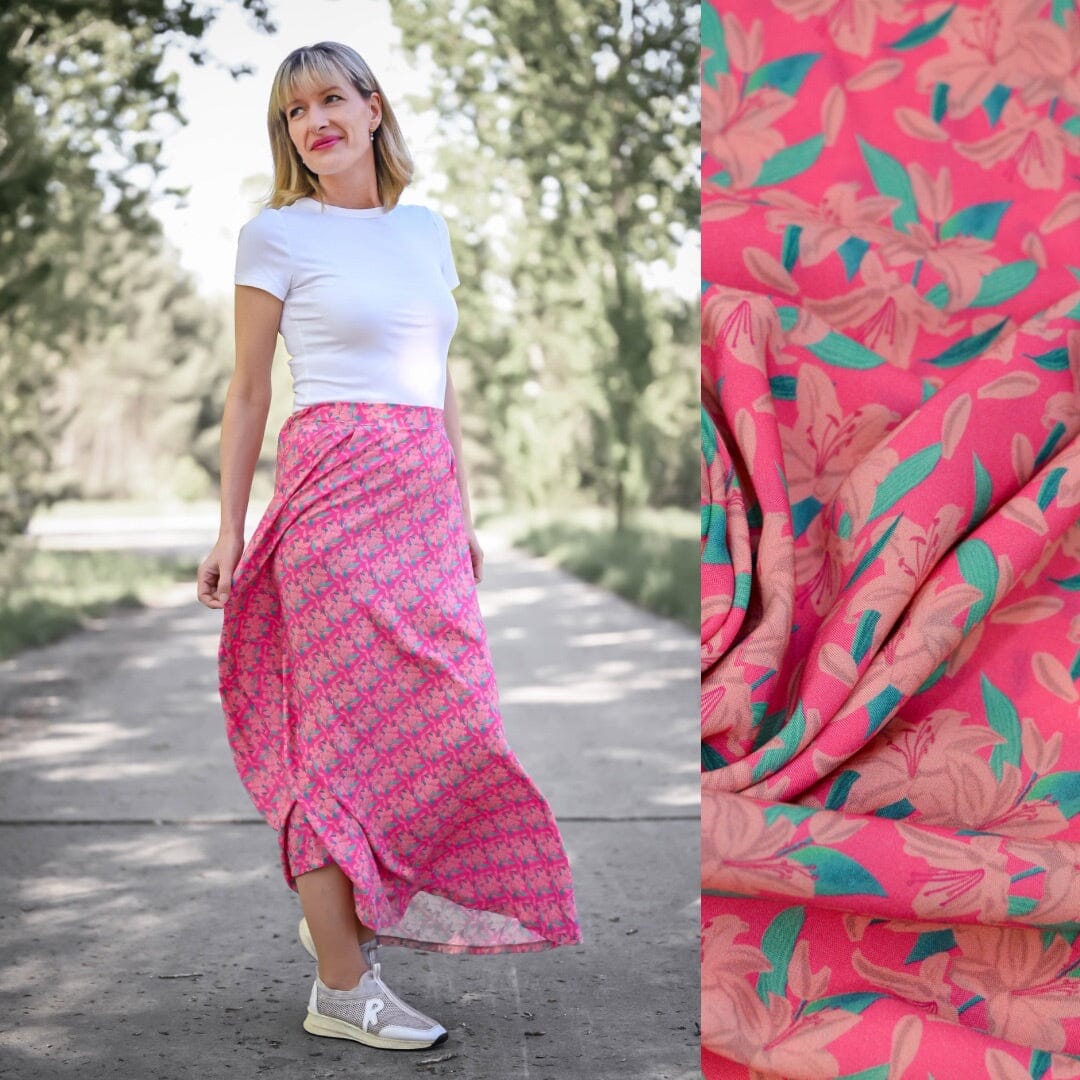 Ecovero™ Viskose - Velithe Petit Rosé Vif - by Theresartventure Fabric poshpinks