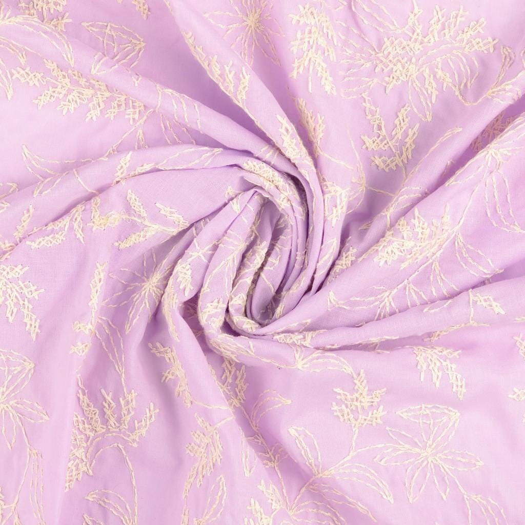 Baumwolle Popeline - mit Stickerei lila Fabric poshpinks