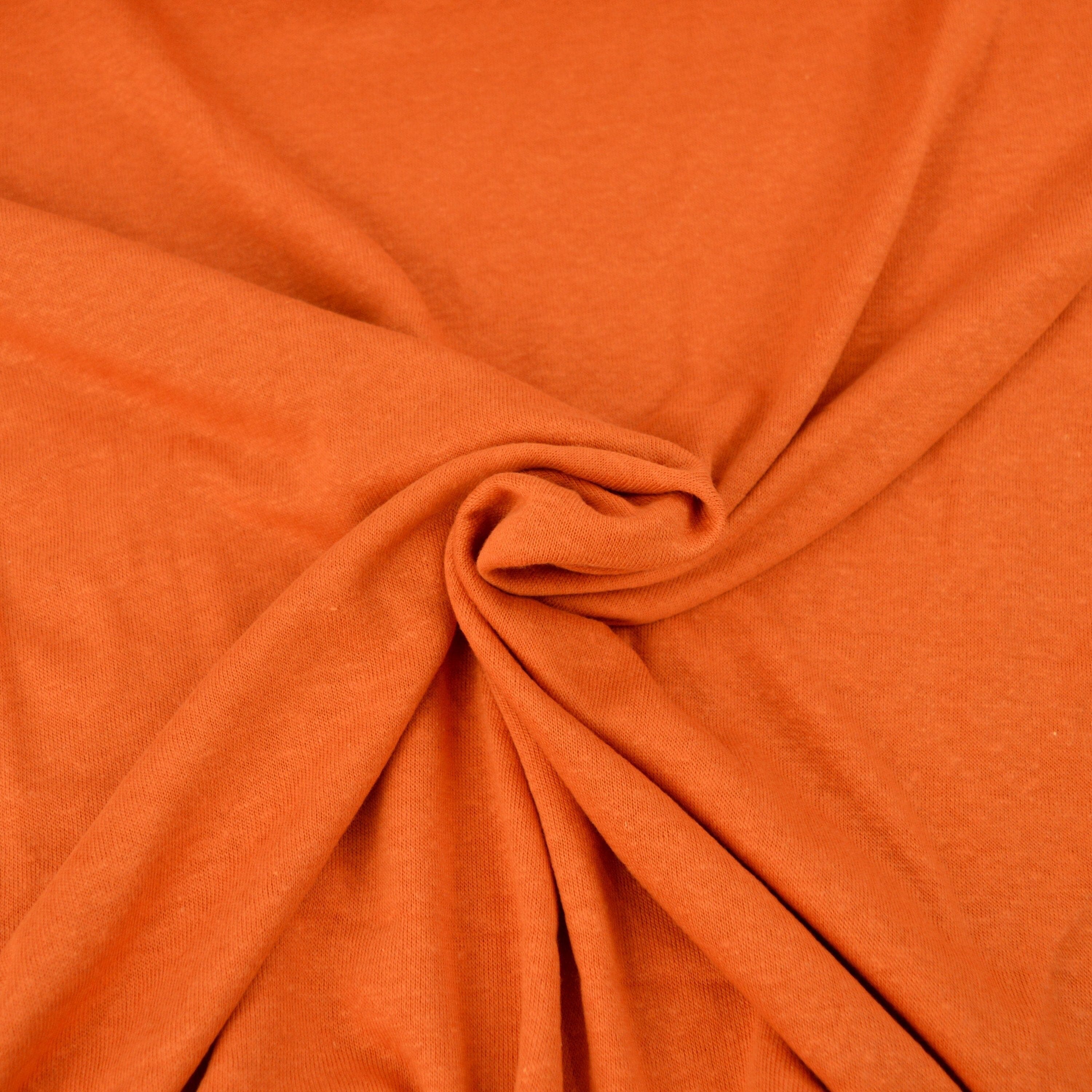 Last Chance Stoff Paket Leinenstrick orange Viskose French Terry Paket poshpinks