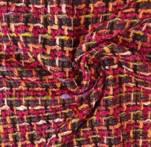 Mantelstoff Chenille - Rot bunt Fabric poshpinks