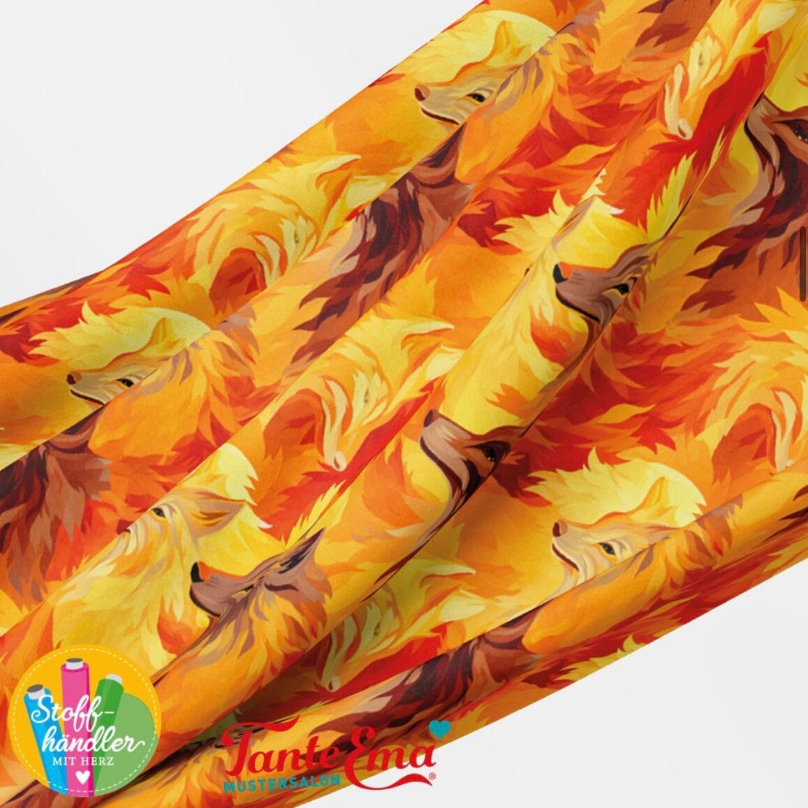 Vorbestellung - Stoffhändler mit Herz Eigenproduktion - Feuerwölfe by Tante Ema - French Terry Fabric poshpinks