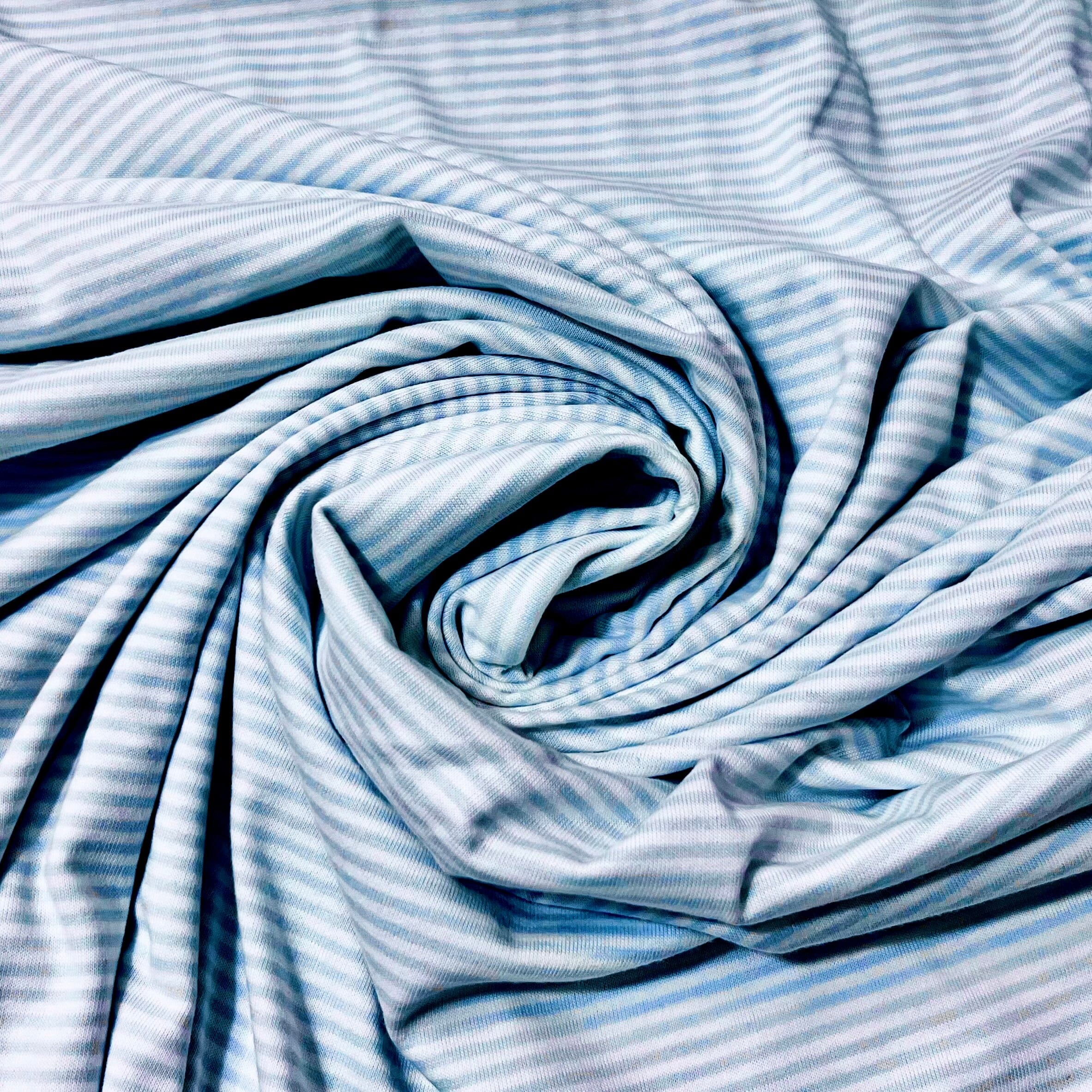 Baumwolljersey - Streifen / Ringel - weiß hellblau Fabric poshpinks