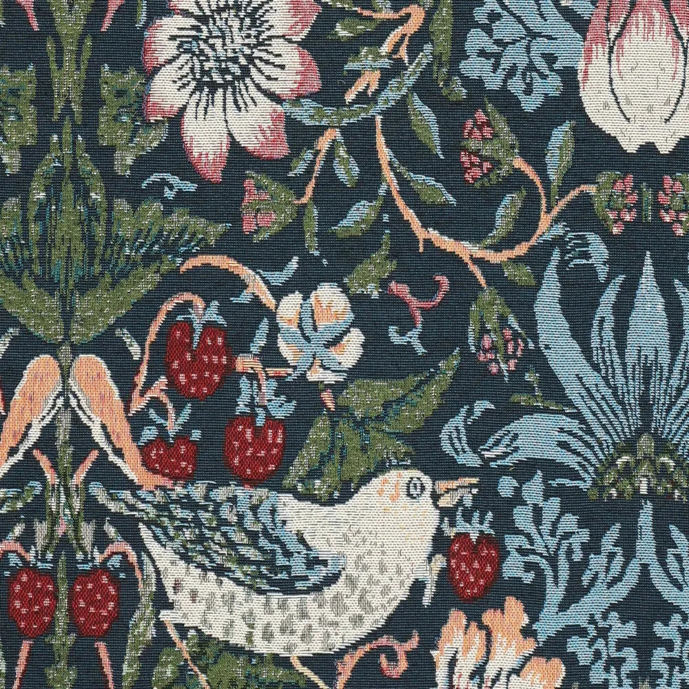 Gobelin / Jacquard / Dekostoff - Tapestry Vintage Birds blue Fabric poshpinks