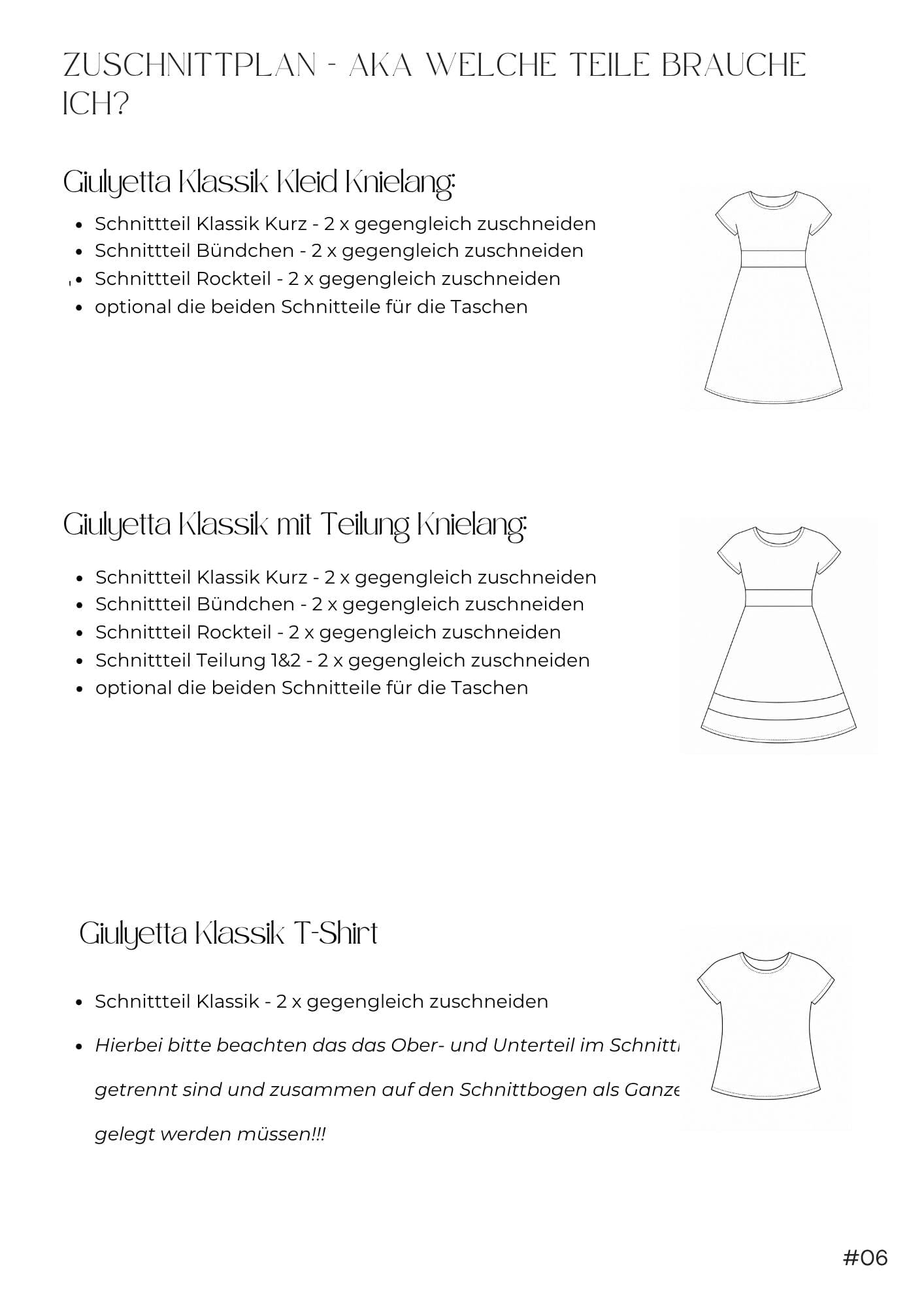 Papierschnittmuster Giulyetta Kids 74-158 - Kleid / Shirt für Kinder - Schnittmuster EBook SillyJay Schnittmuster poshpinks