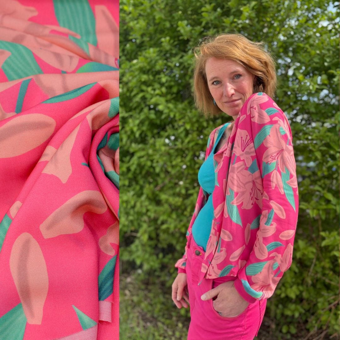 Ecovero™ Viskose - Velithe Grand Rosé Vif - by Theresartventure Fabric poshpinks