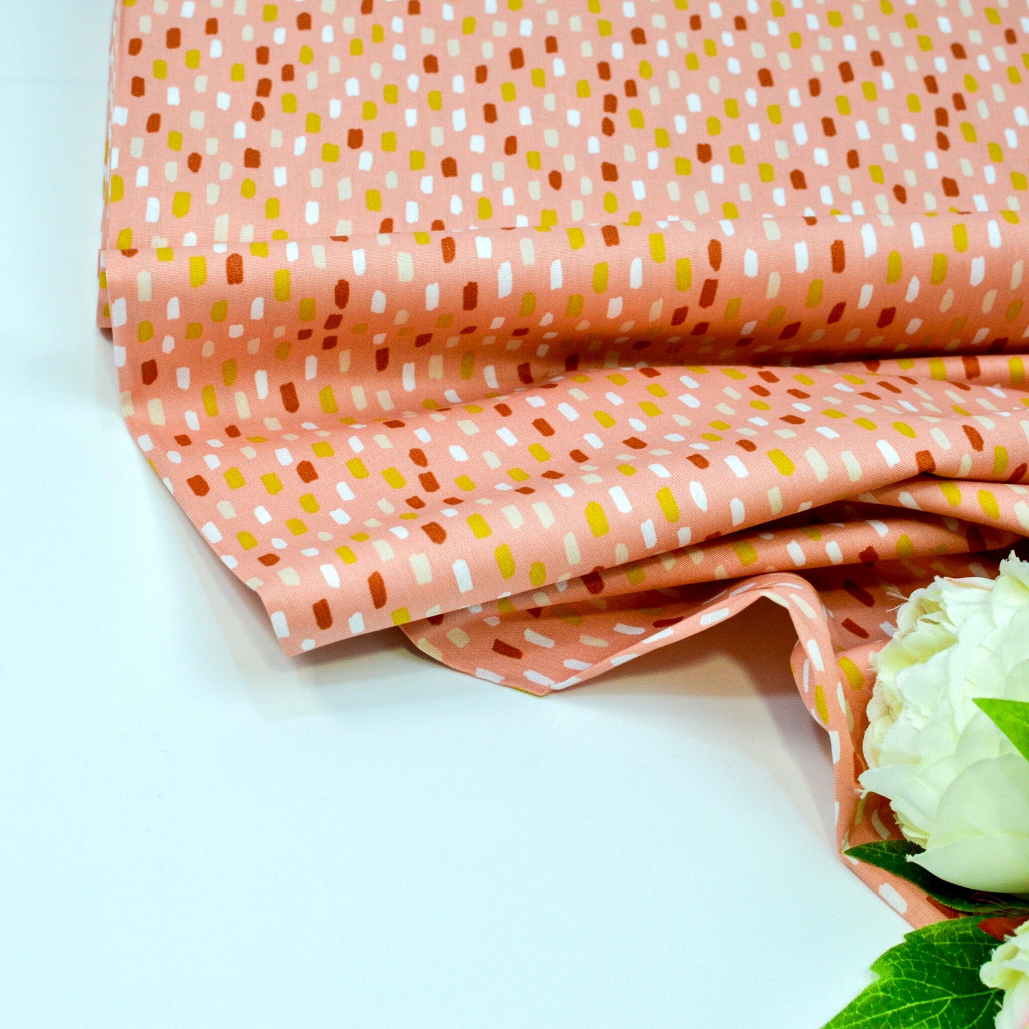 Baumwoll Popeline - Strips - Peach Fabric poshpinks