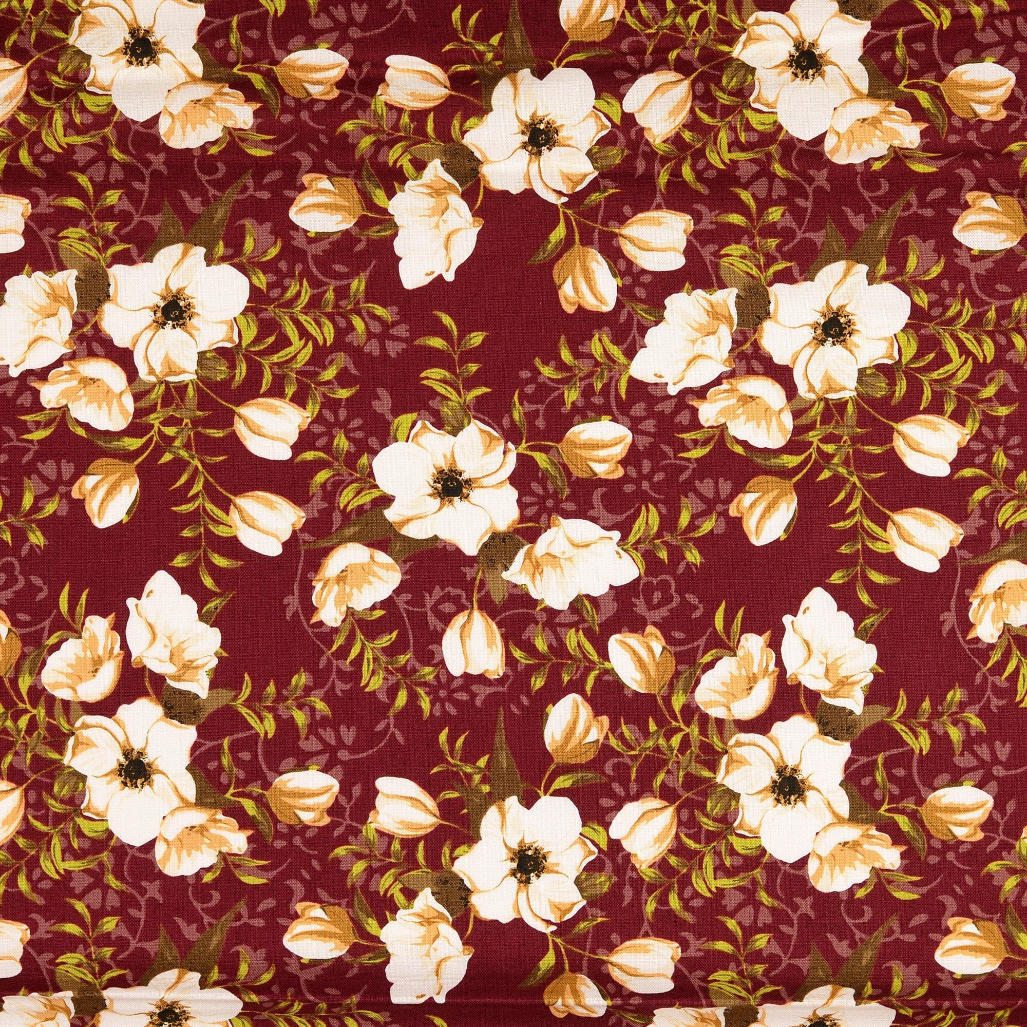 Baumwoll Popeline - Freesia - Bordeaux Fabric poshpinks