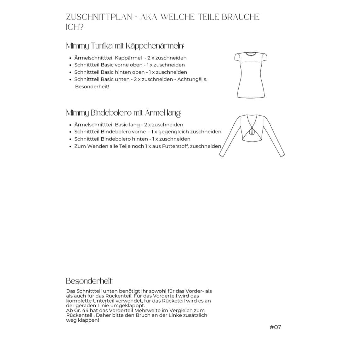 Mimmy Curvy Summer Addon 44-54 für C/D - Cup! Schnittmuster poshpinks