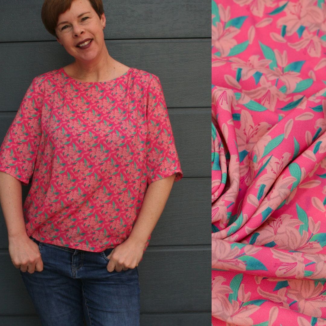 Ecovero™ Viskose - Velithe Petit Rosé Vif - by Theresartventure Fabric poshpinks