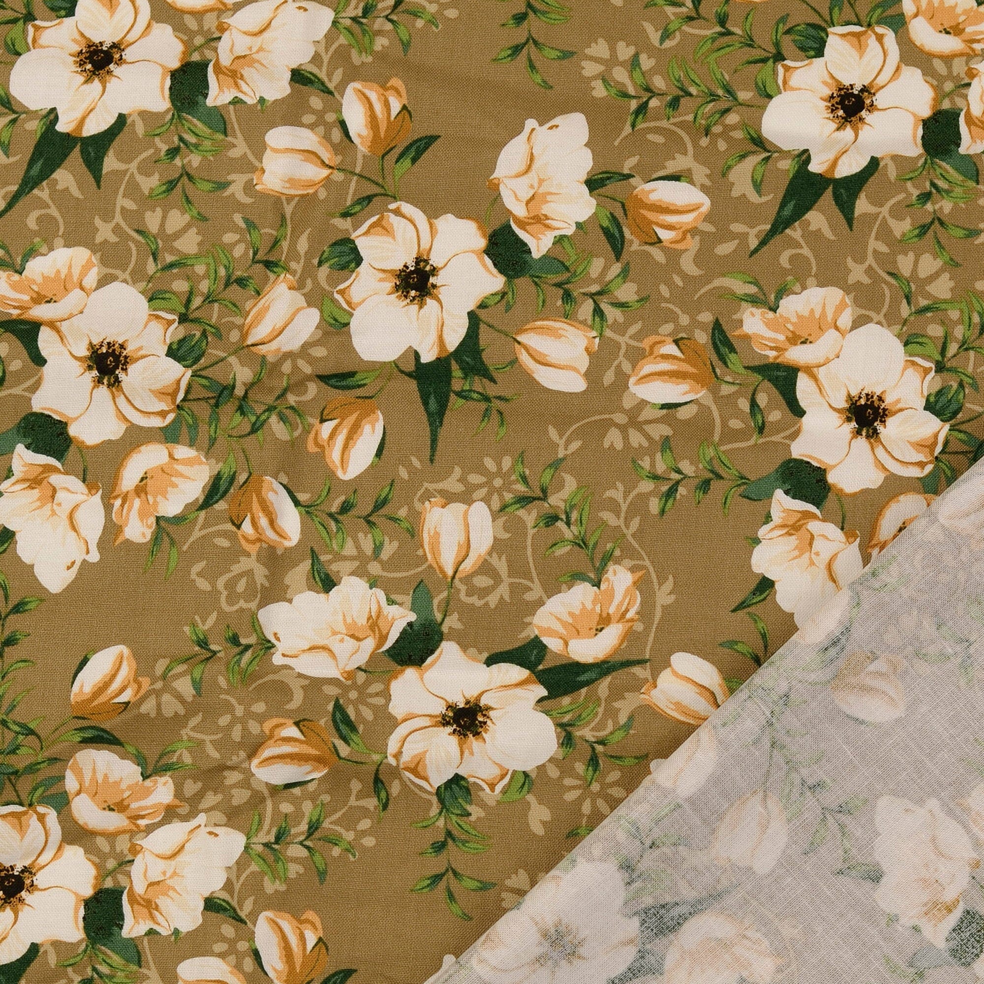 Baumwoll Popeline - Freesia - Beige Fabric poshpinks