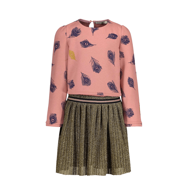 French Terry - Plume - Rosè - Feder mit Glitzer Fabric poshpinks