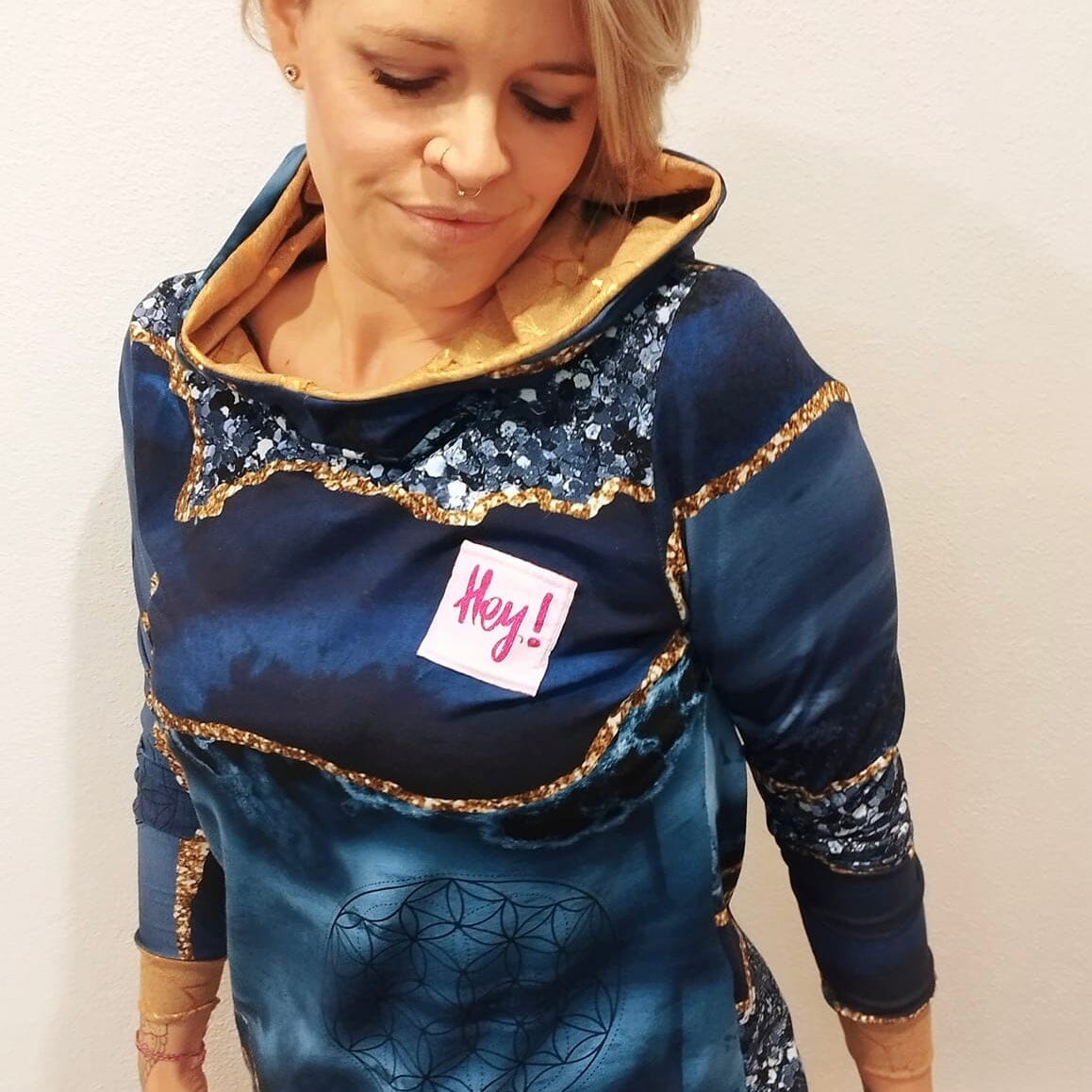Vorbestellung - Stoffhändler mit Herz Eigenproduktion - Galaxy Marbel Blue by Tante Ema - Baumwolljersey (Kopie) Fabric poshpinks