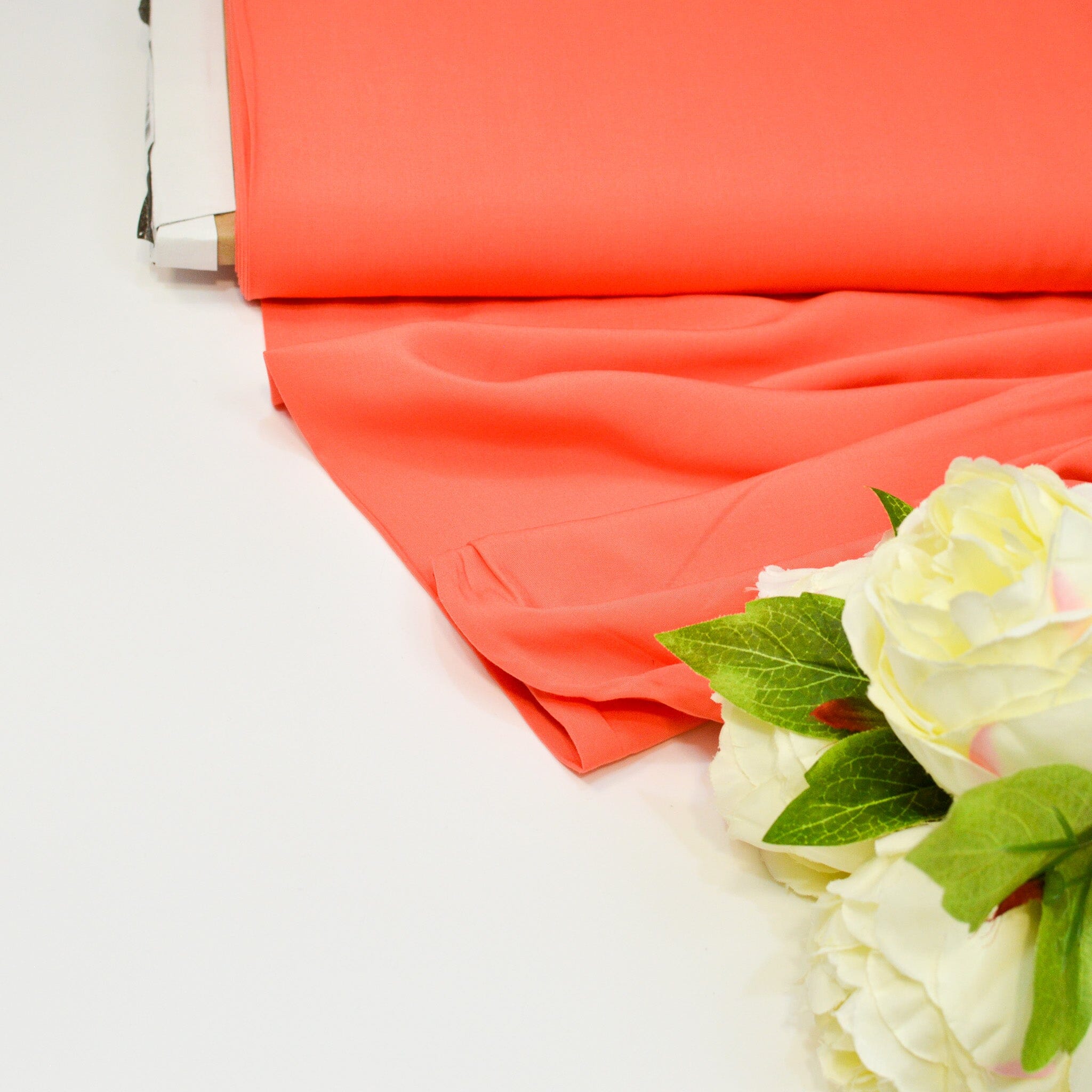 Viskose - dark coral Fabric poshpinks