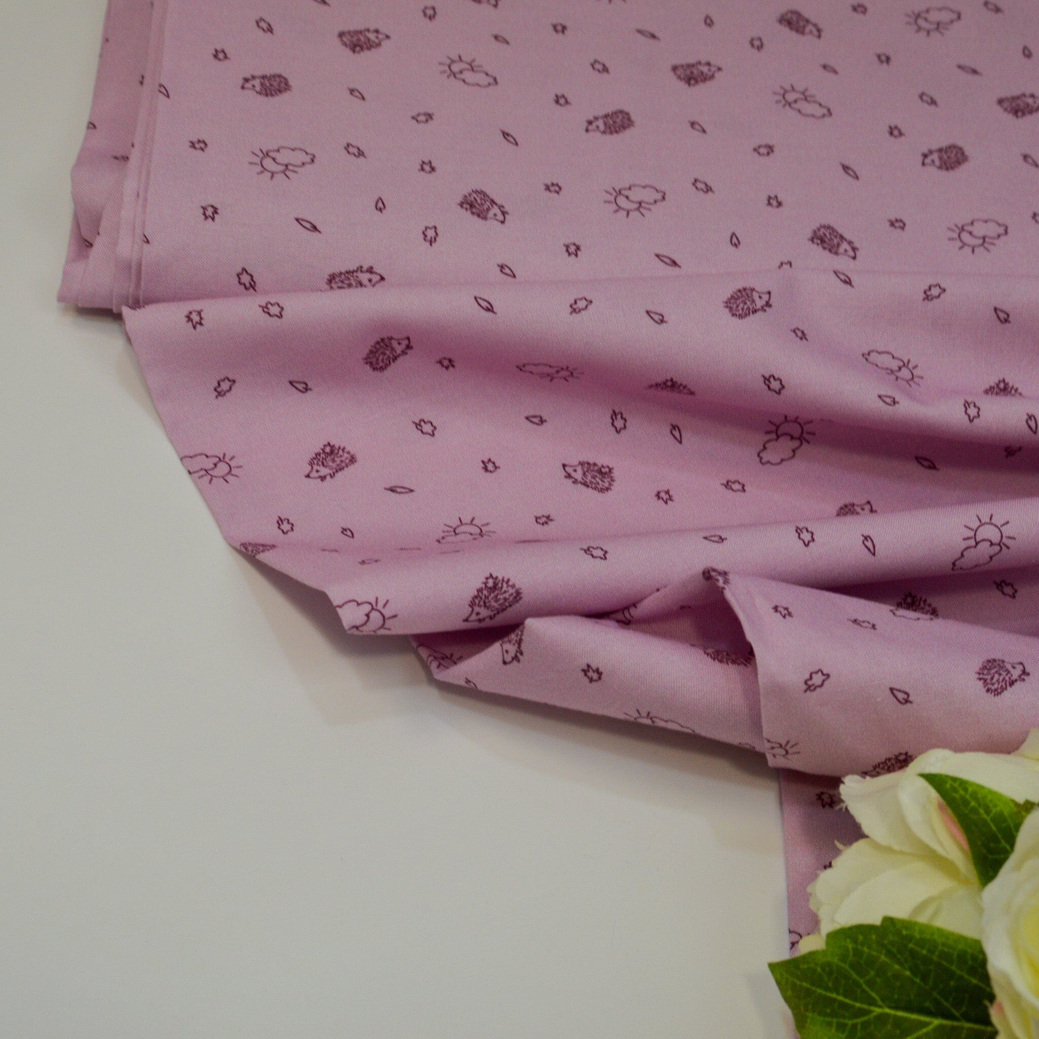Baumwoll Popeline - Igel - rosa lila Fabric poshpinks