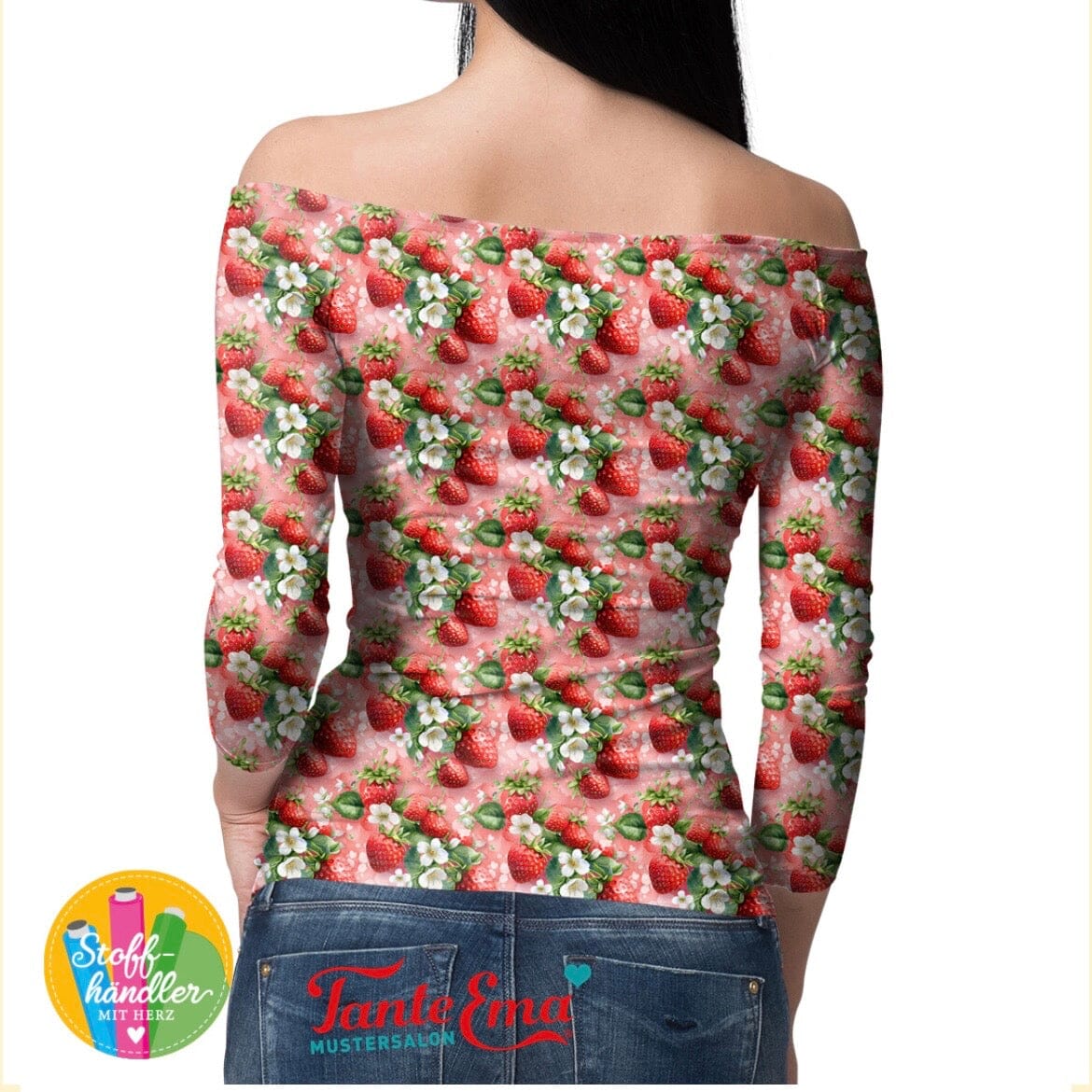 Vorbestellung - Stoffhändler mit Herz Eigenproduktion - Berrylicious by Tante Ema - Baumwolljersey Fabric poshpinks