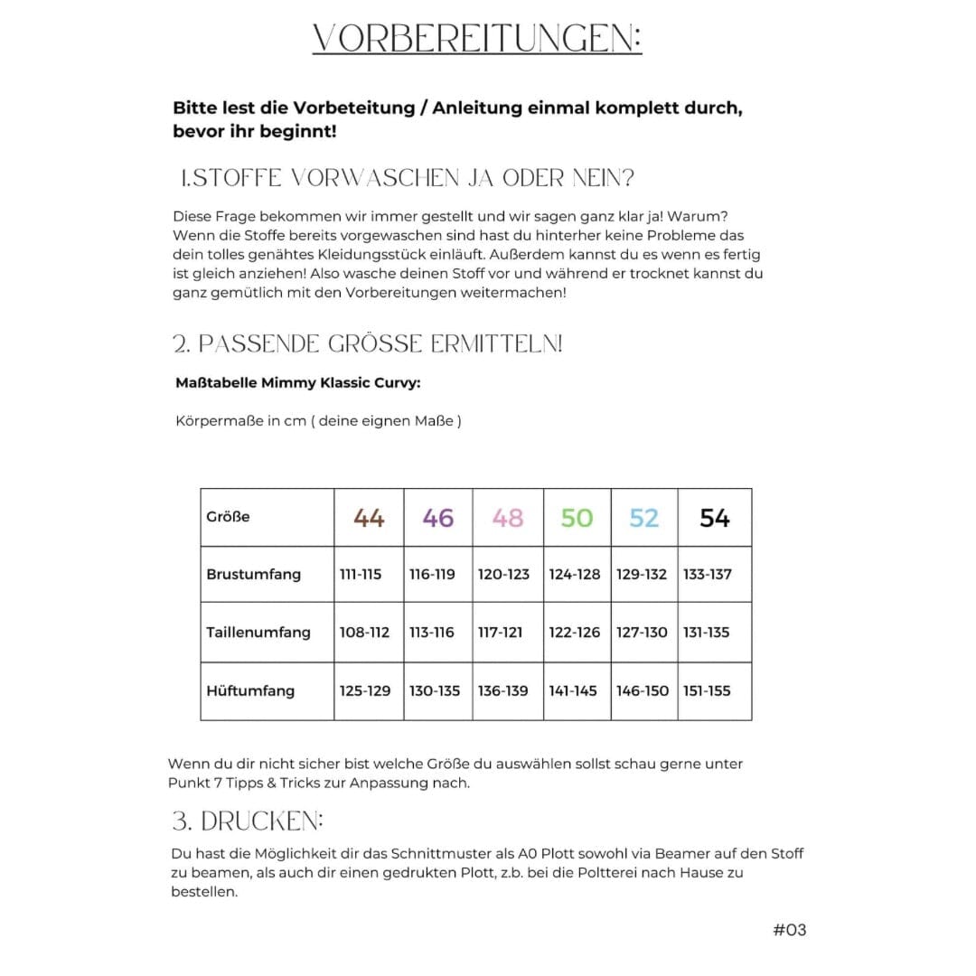 Mimmy Curvy Summer Addon 44-54 für C/D - Cup! Schnittmuster poshpinks