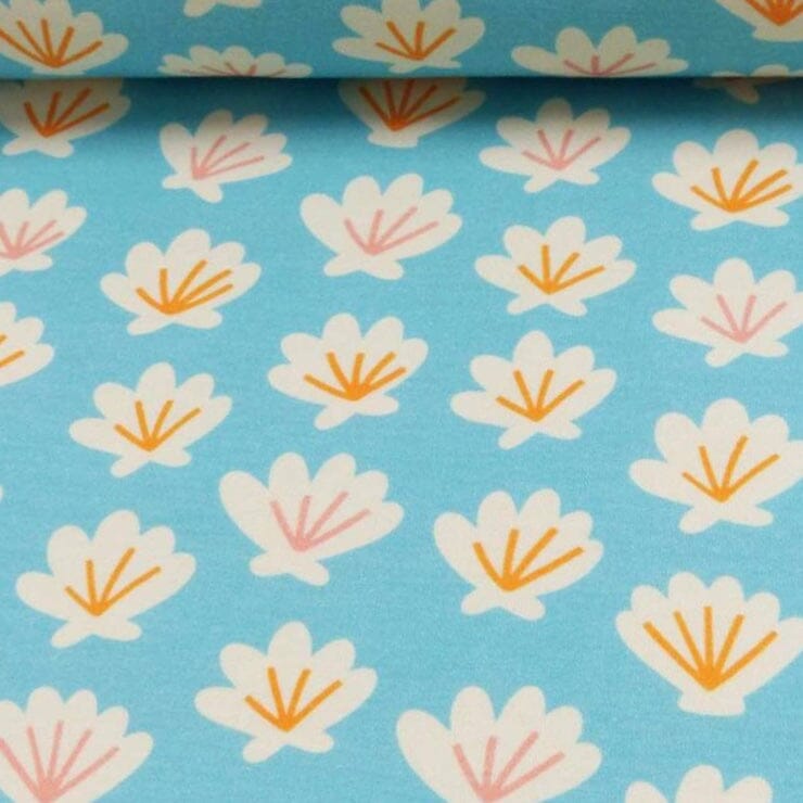 Baumwolljersey - Strandtag - Muscheln Fabric poshpinks