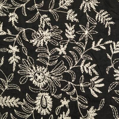 Baumwolle Popeline - mit Stickerei schwarz Fabric poshpinks