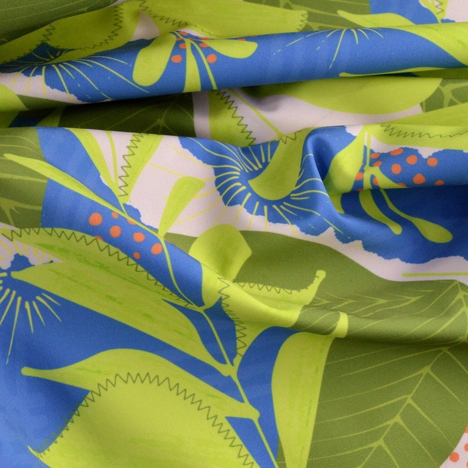 Softshell Brushed - Camille - Große Blätter Fabric poshpinks