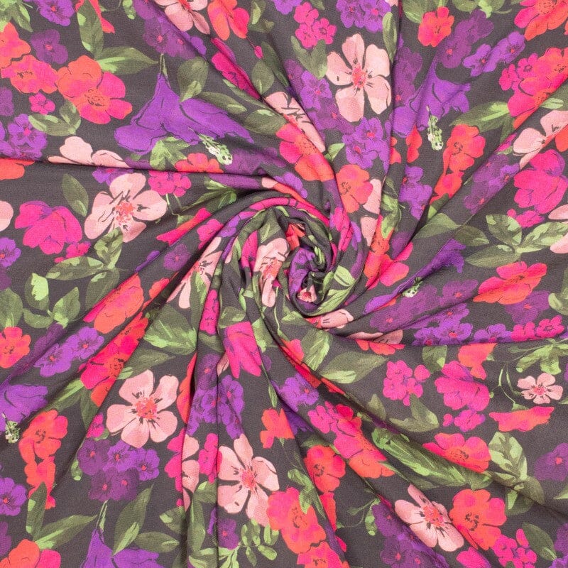 Ecovero™ Viskose - Blumentraum - pink lila Fabric poshpinks