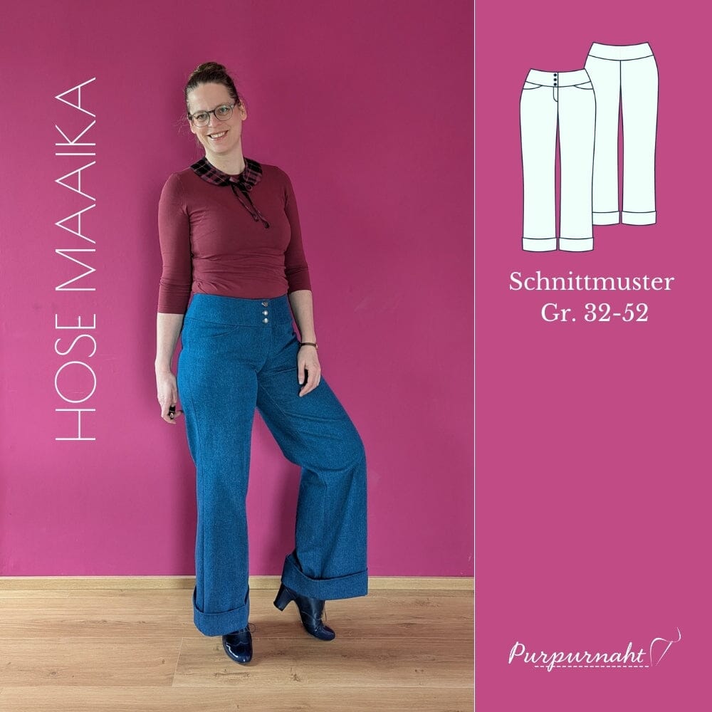 Purpurnaht Schnittmuster Ebook - Hose Maaika - Gr. 32-52 Schnittmuster poshpinks