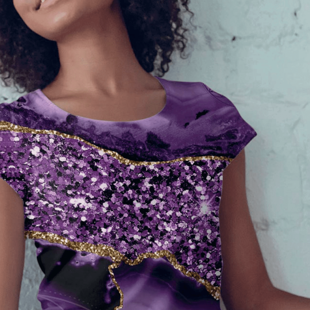 Vorbestellung - Stoffhändler mit Herz Eigenproduktion - Galaxy Marbel violet by Tante Ema - Baumwolljersey Fabric poshpinks