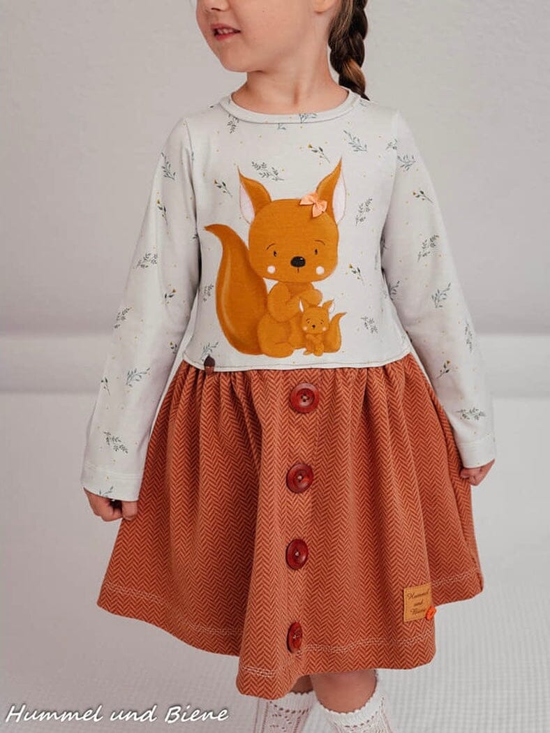 Papierschnittmuster Jessy Sewing - Girls Button Dress - Gr. 74-152 - Knopfkleid für Kinder Schnittmuster poshpinks