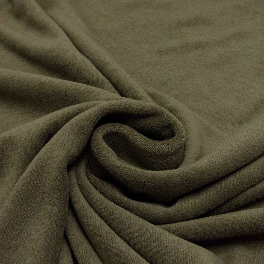 Frotteestoff - Khaki grün Fabric poshpinks