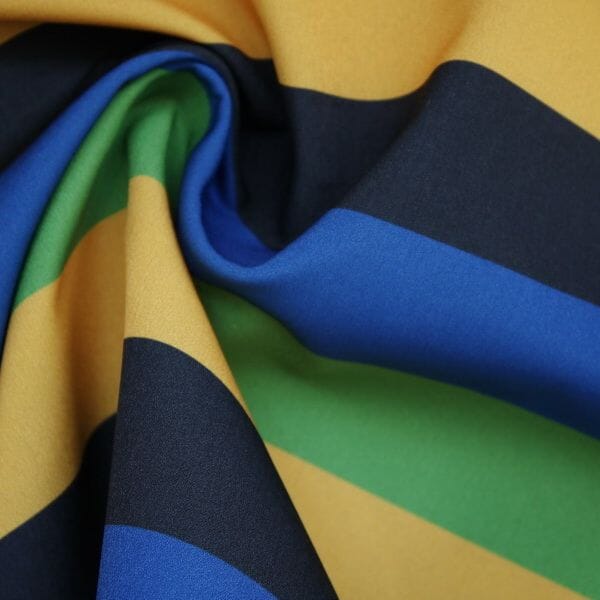 Softshell - Blockstreifen - Blau, Gelb, Grün Fabric poshpinks