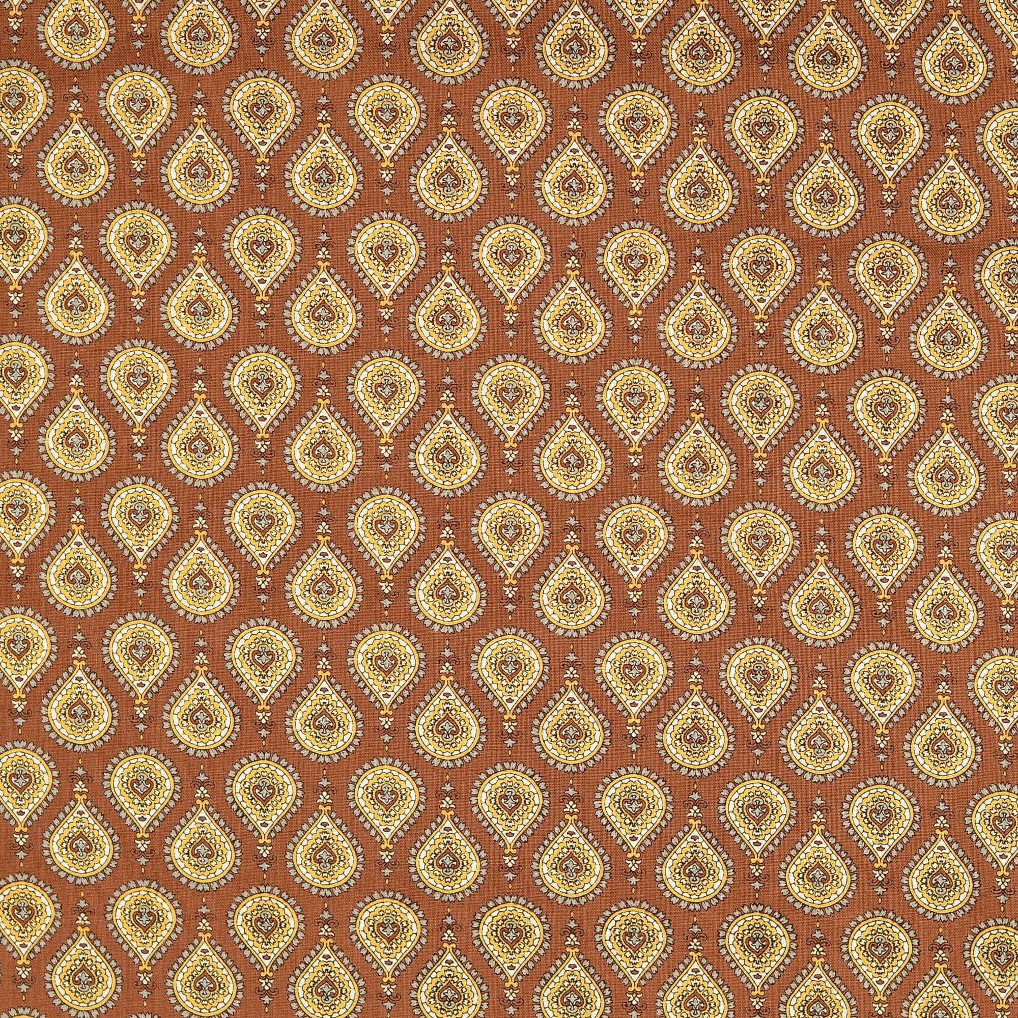 Baumwoll Popeline - Freesia - Kombi retro Ornamente Beige Fabric poshpinks
