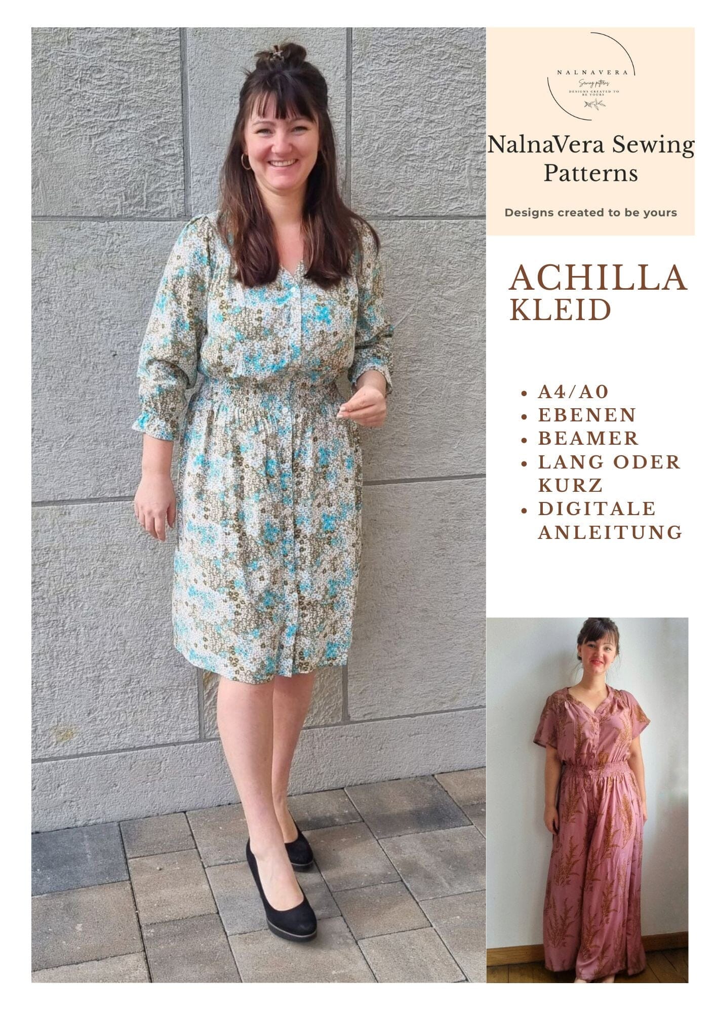 Nalnavera Papierschnittmuster - Achilla - Kleid & Jumpsuit Schnittmuster poshpinks