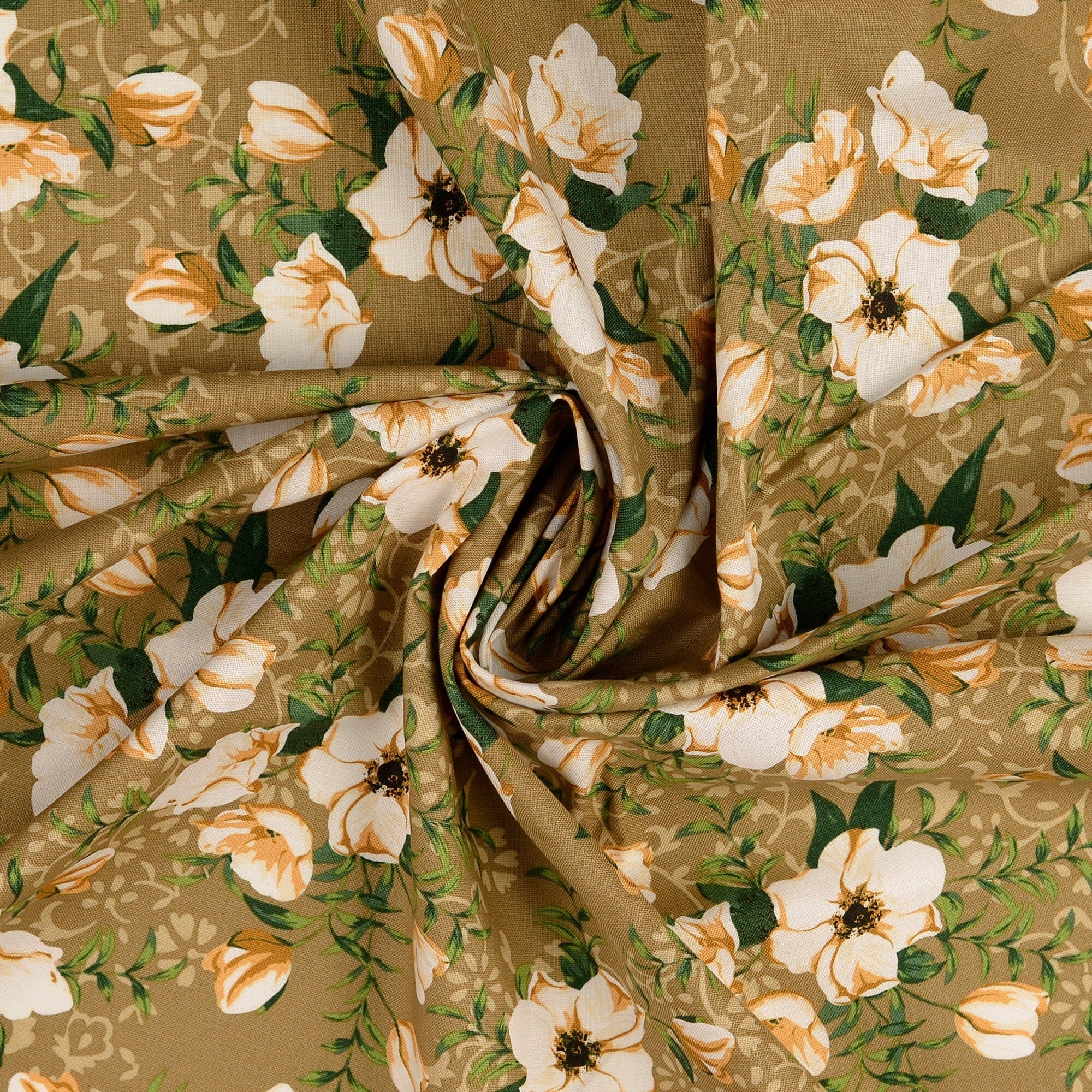 Baumwoll Popeline - Freesia - Beige Fabric poshpinks