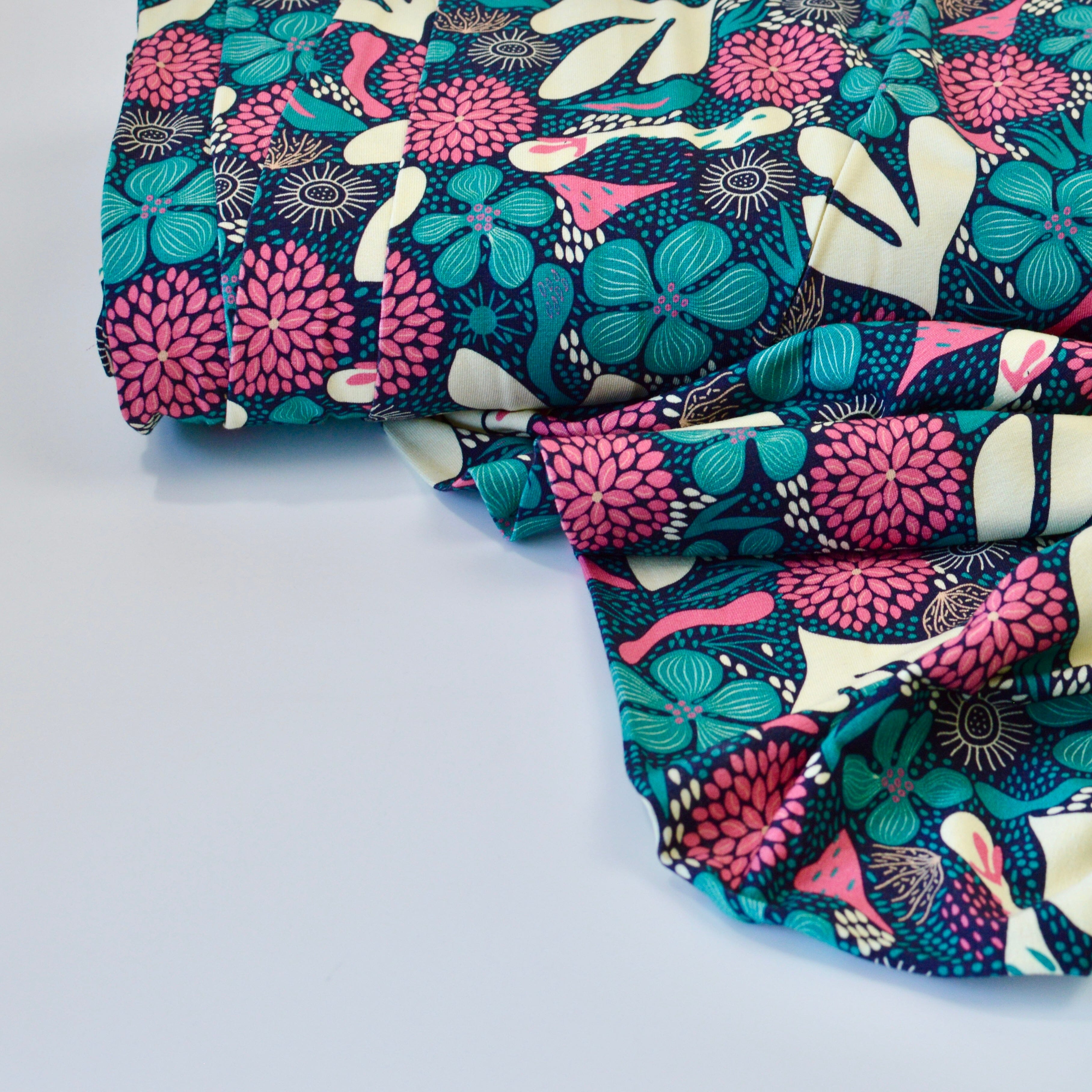 Soft Touch Baumwolljersey - Smilla Autumn Berry Fabric poshpinks