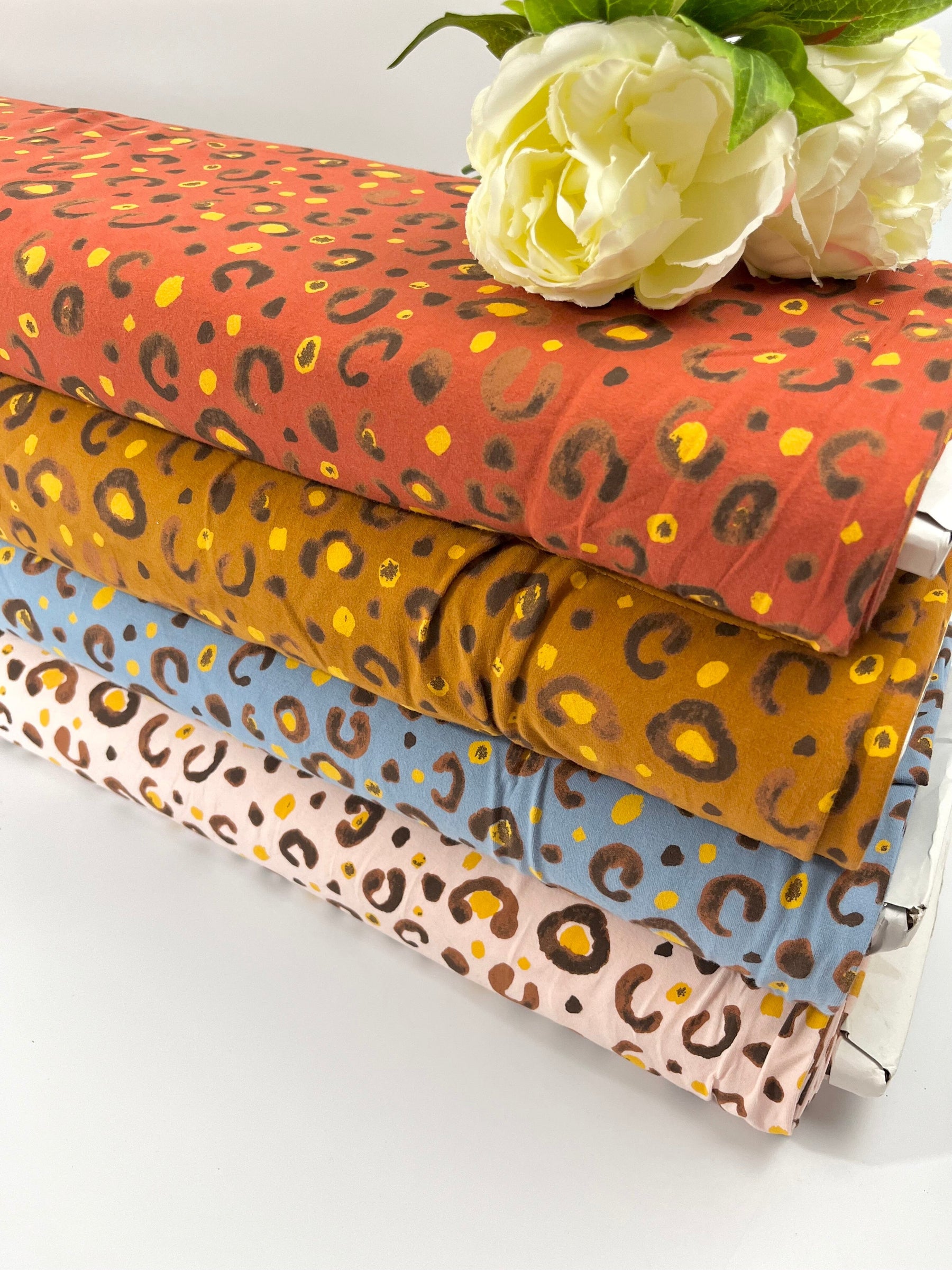 Baumwolljersey - Leomuster himmelblau Fabric poshpinks