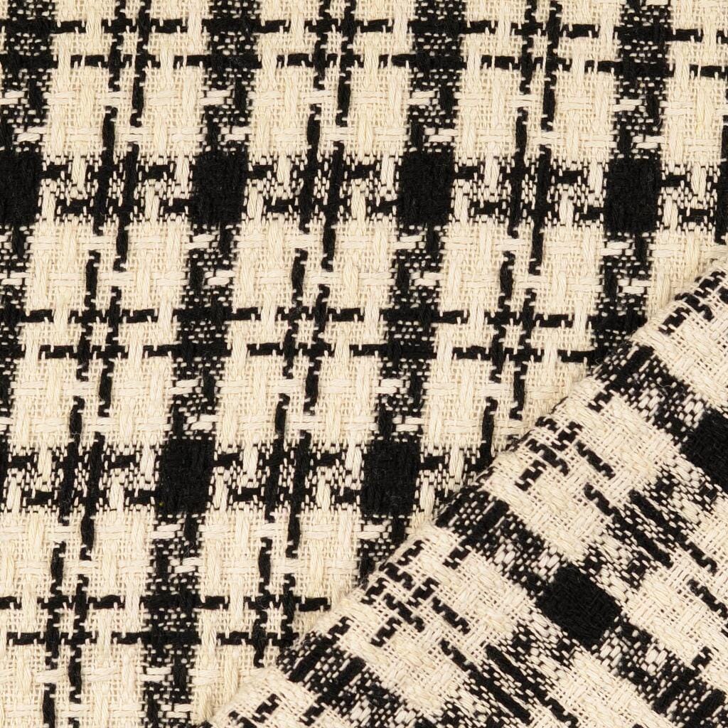 Boucléstoff - ecru schwarz Fabric poshpinks