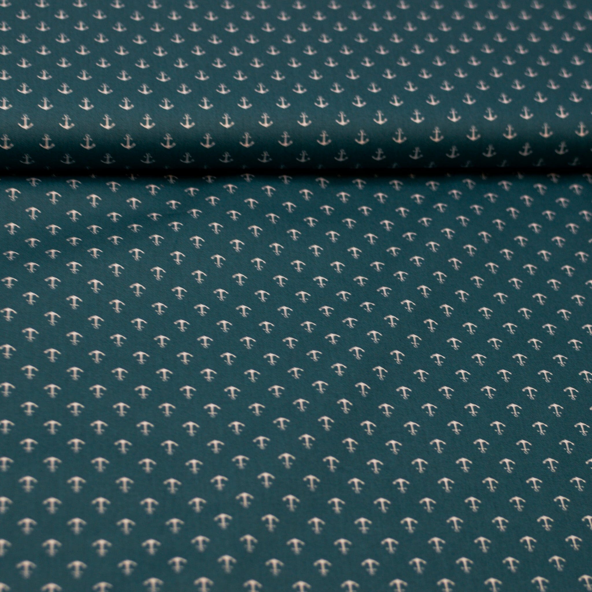 Baumwoll Popeline Anker - Mini - petrol weiß Fabric poshpinks