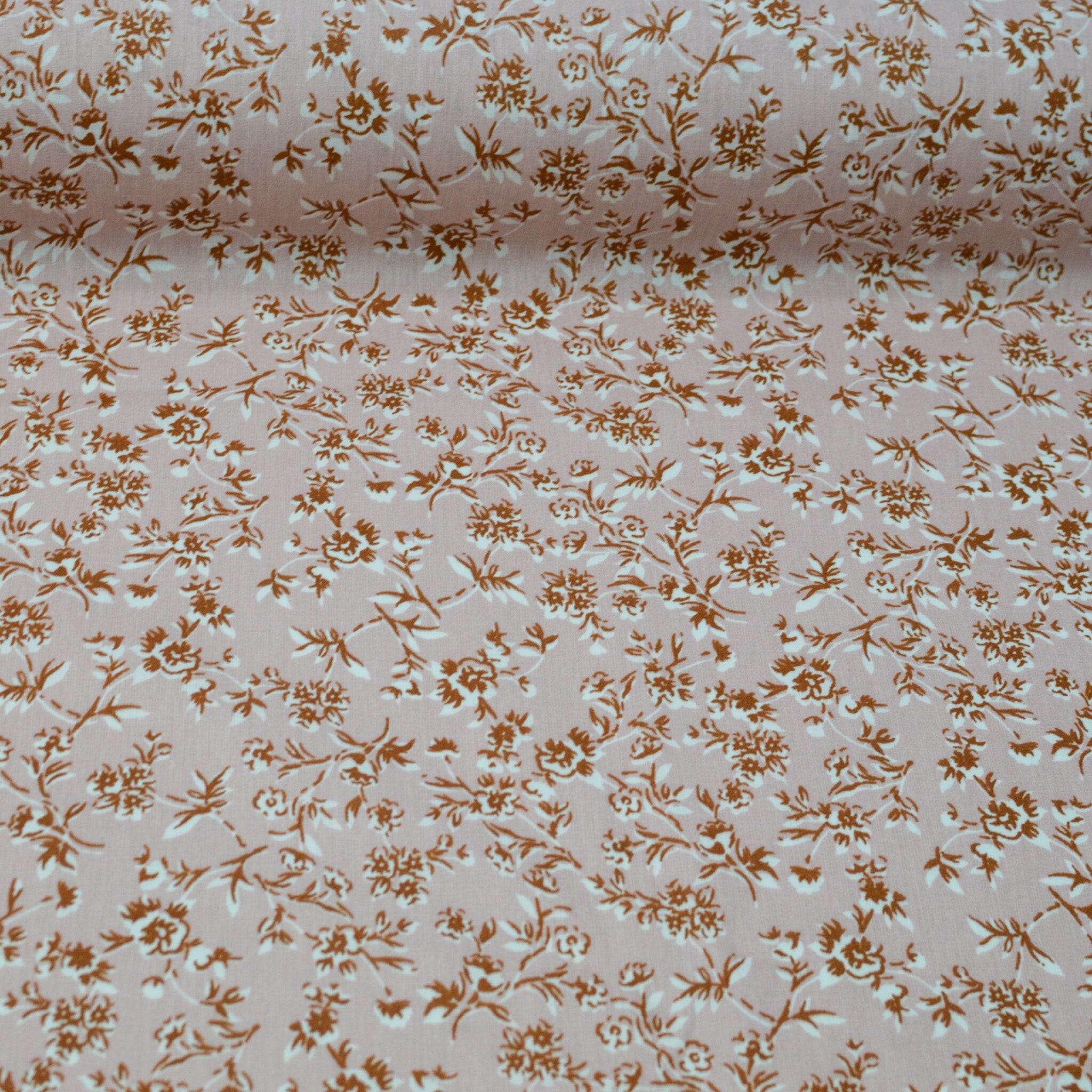 Beschichtete Baumwoll Blümchen - rose rostbraun Fabric poshpinks