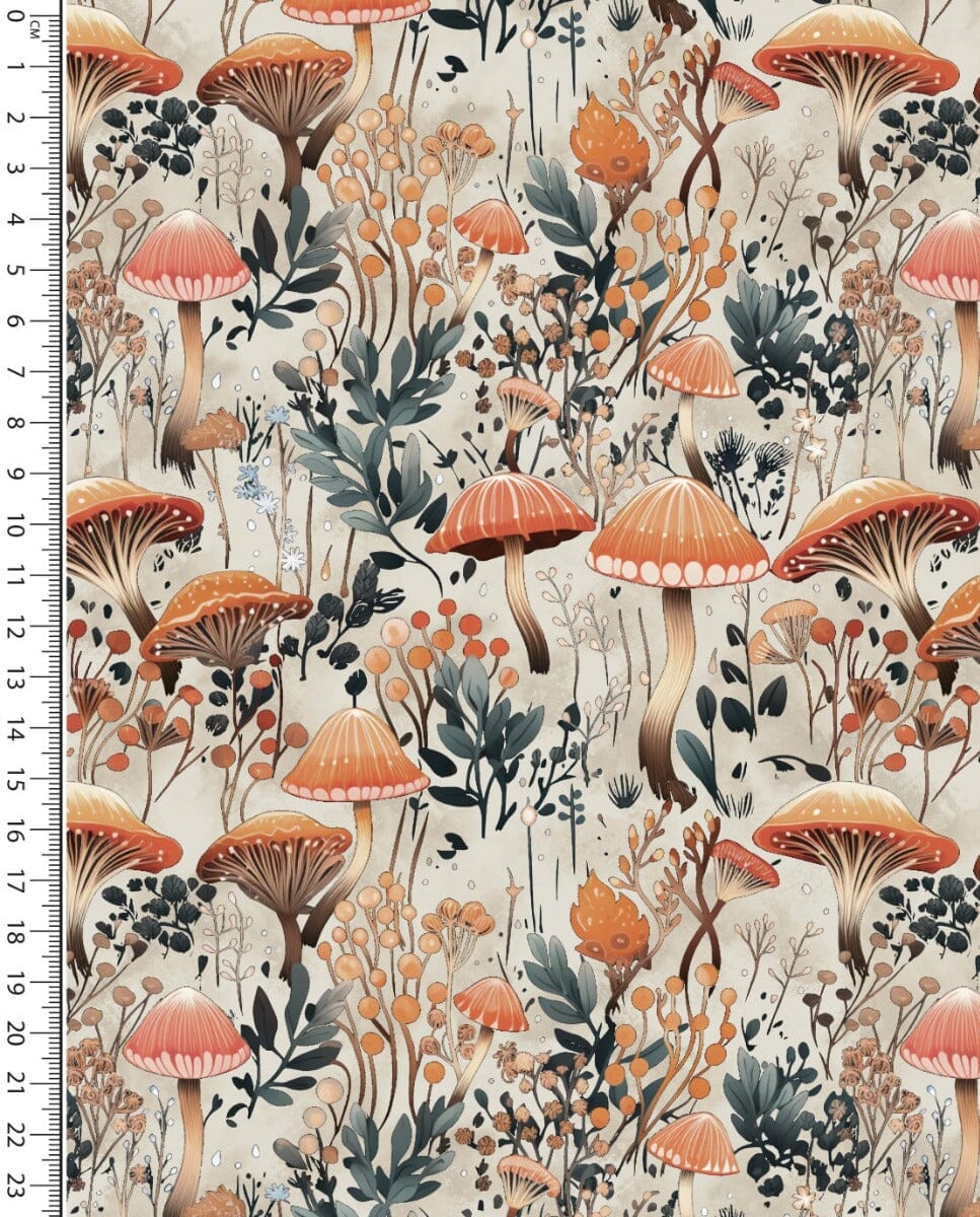 French Terry - Herbstzauber - Creme Fabric poshpinks