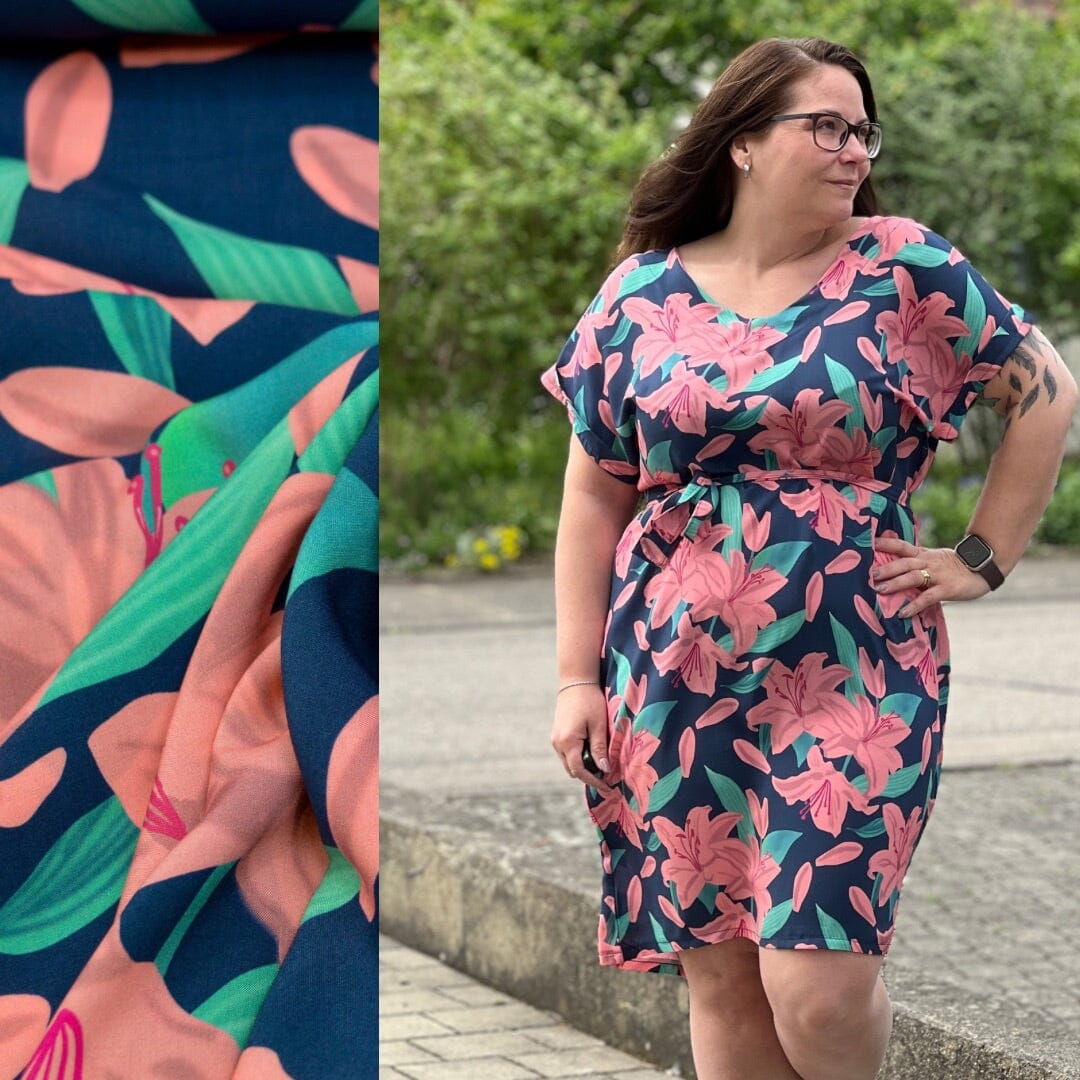 Ecovero™ Viskose - Velithe Grand Bleu Foncé - by Theresartventure Fabric poshpinks