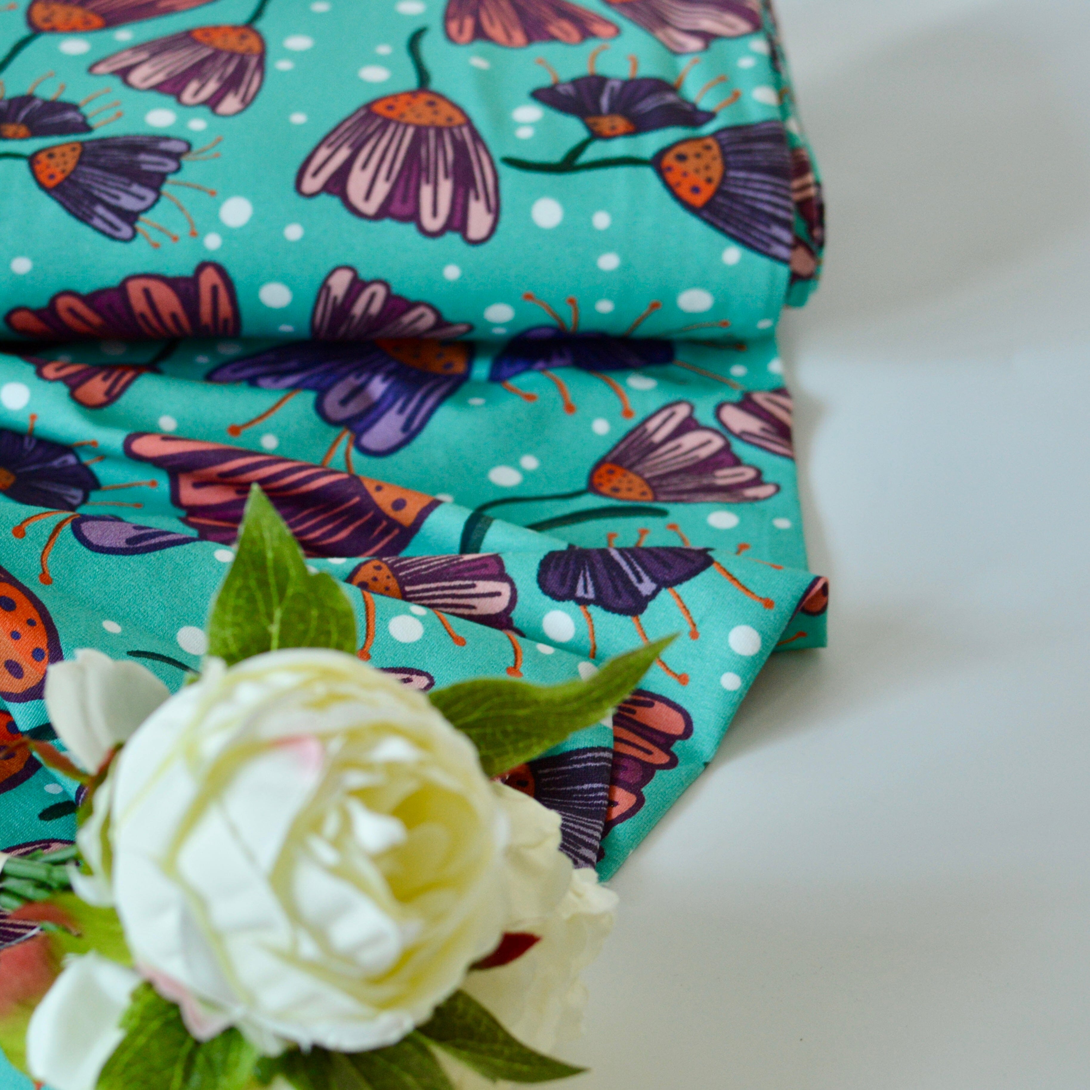 Soft Touch Baumwolljersey - by Emjo_Design - Pearl Turqoise Fabric poshpinks