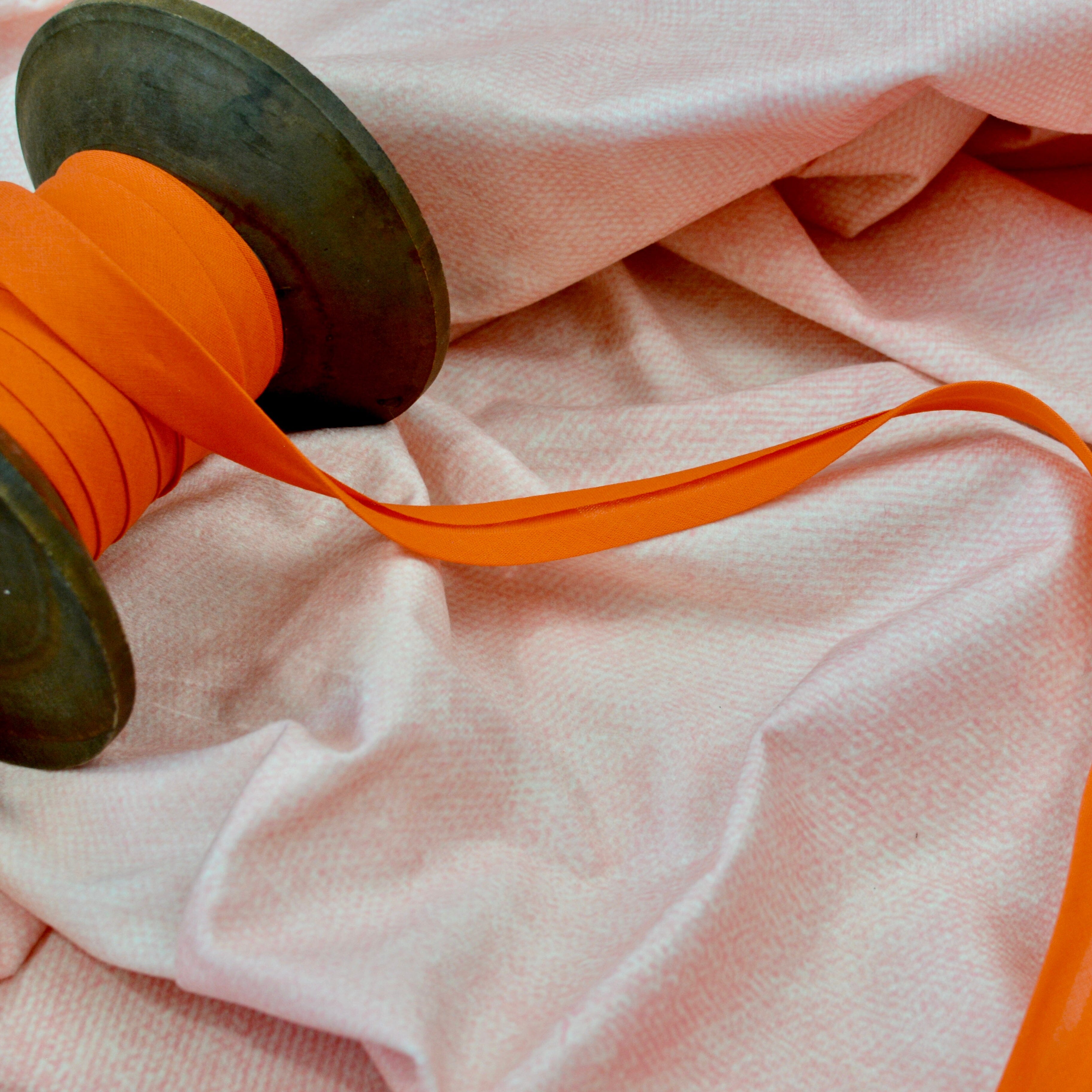 Baumwolle Einfassband / Schrägband 20mm orange Fabric poshpinks