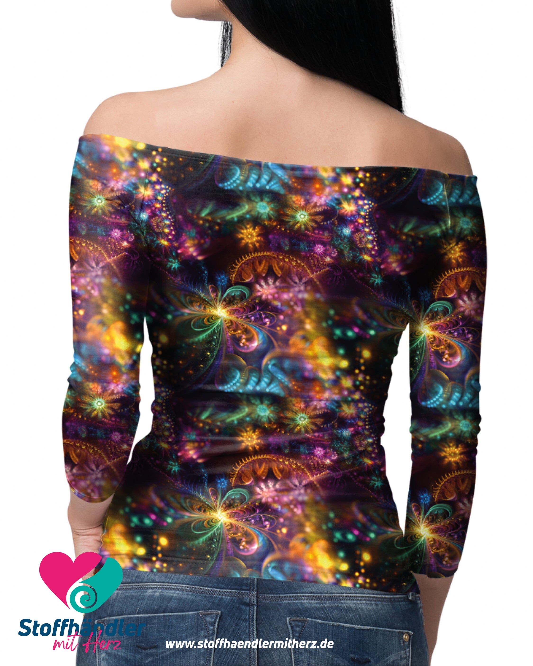 Vorbestellung - Stoffhändler mit Herz Eigenproduktion 19 - Galaxy Glimmer by Tante Ema - Baumwolljersey Fabric poshpinks