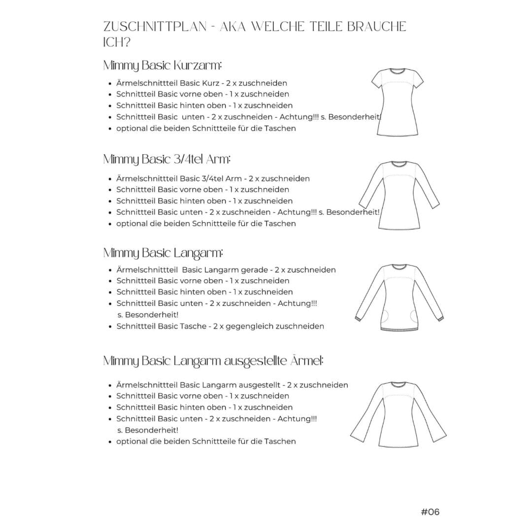 Mimmy Curvy Basic 44-54 für C/D - Cup! Schnittmuster poshpinks