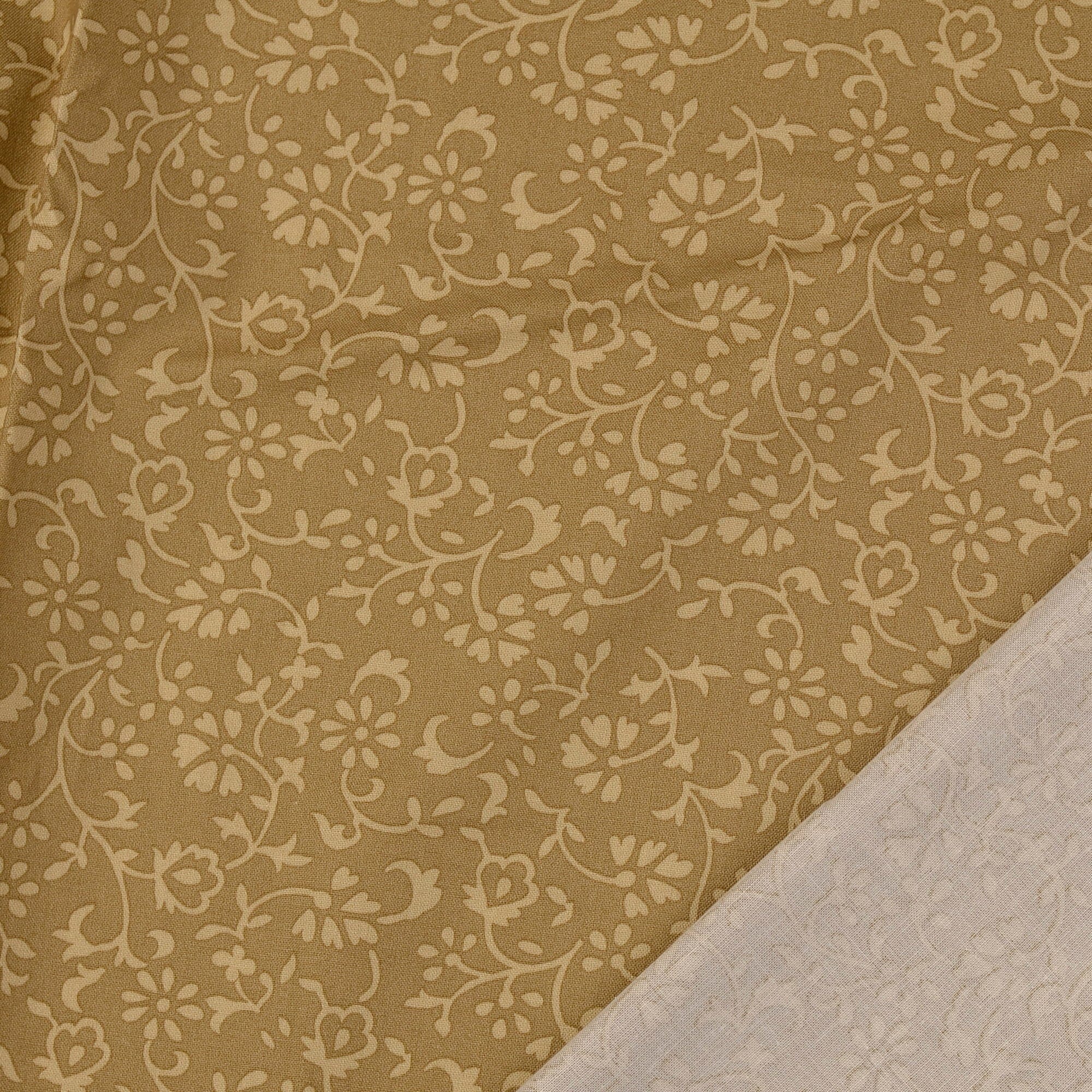 Baumwoll Popeline - Freesia - Kombi kleine Blümchen Beige Fabric poshpinks