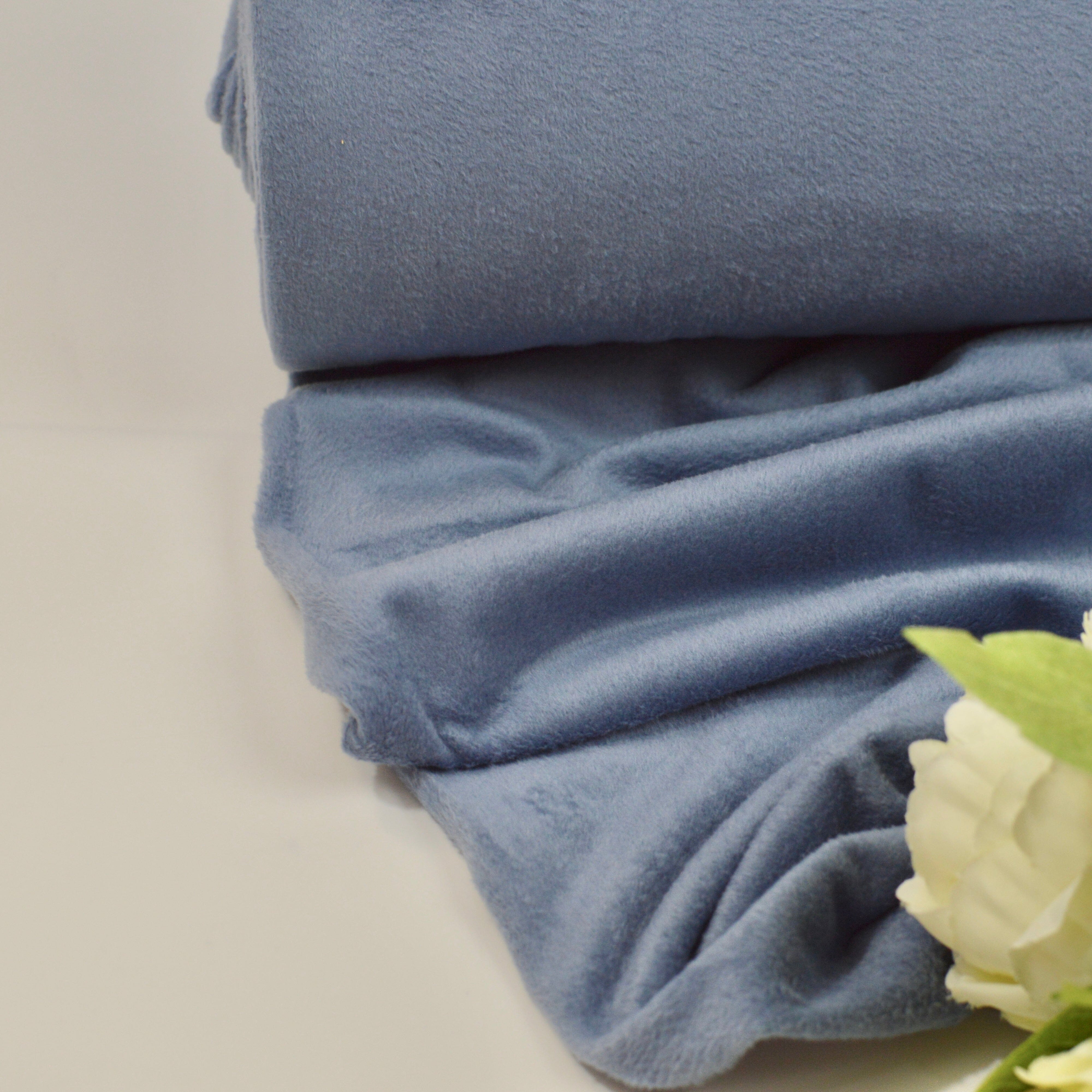 Minky Velour Fleece - jeansblau Fabric poshpinks