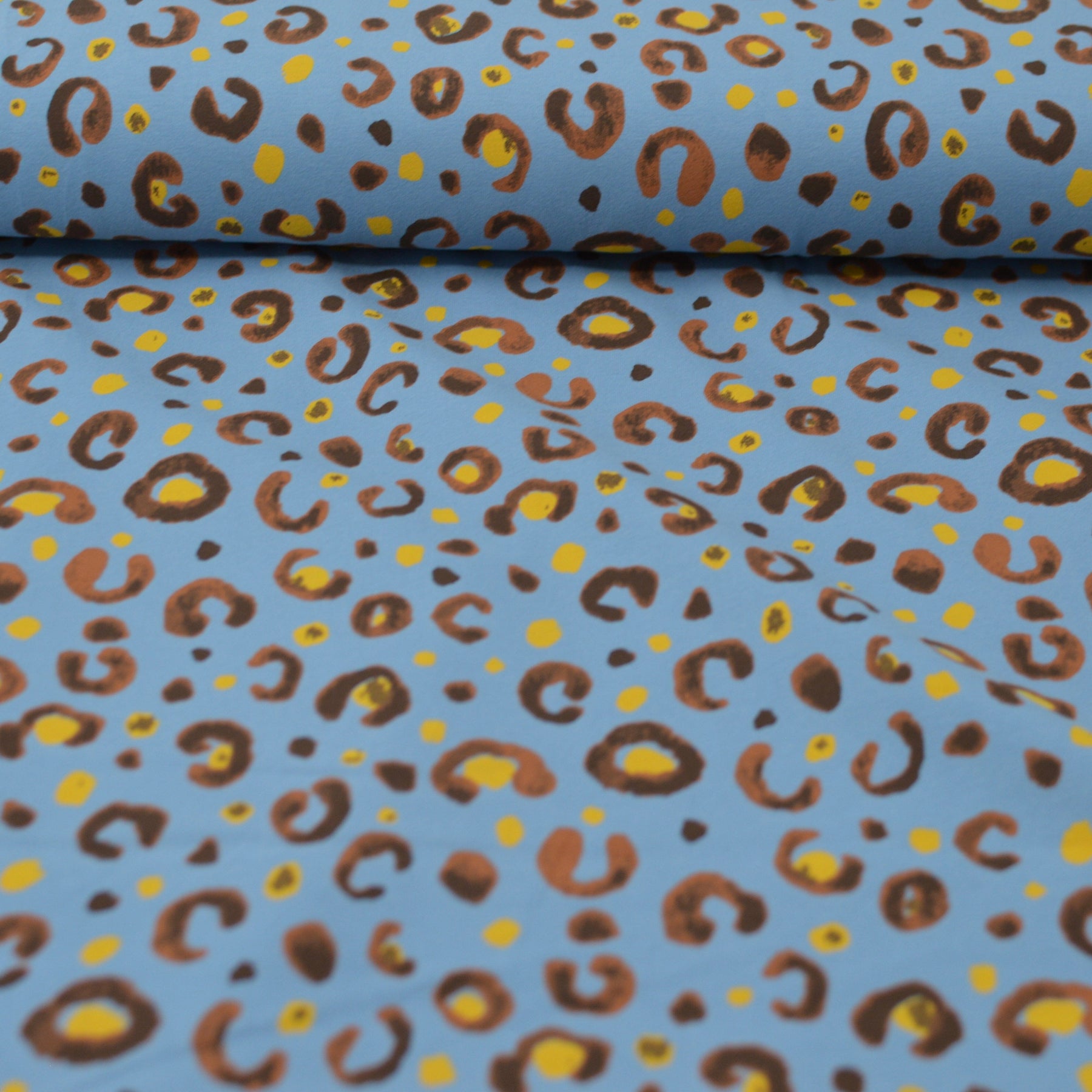 Baumwolljersey - Leomuster himmelblau Fabric poshpinks