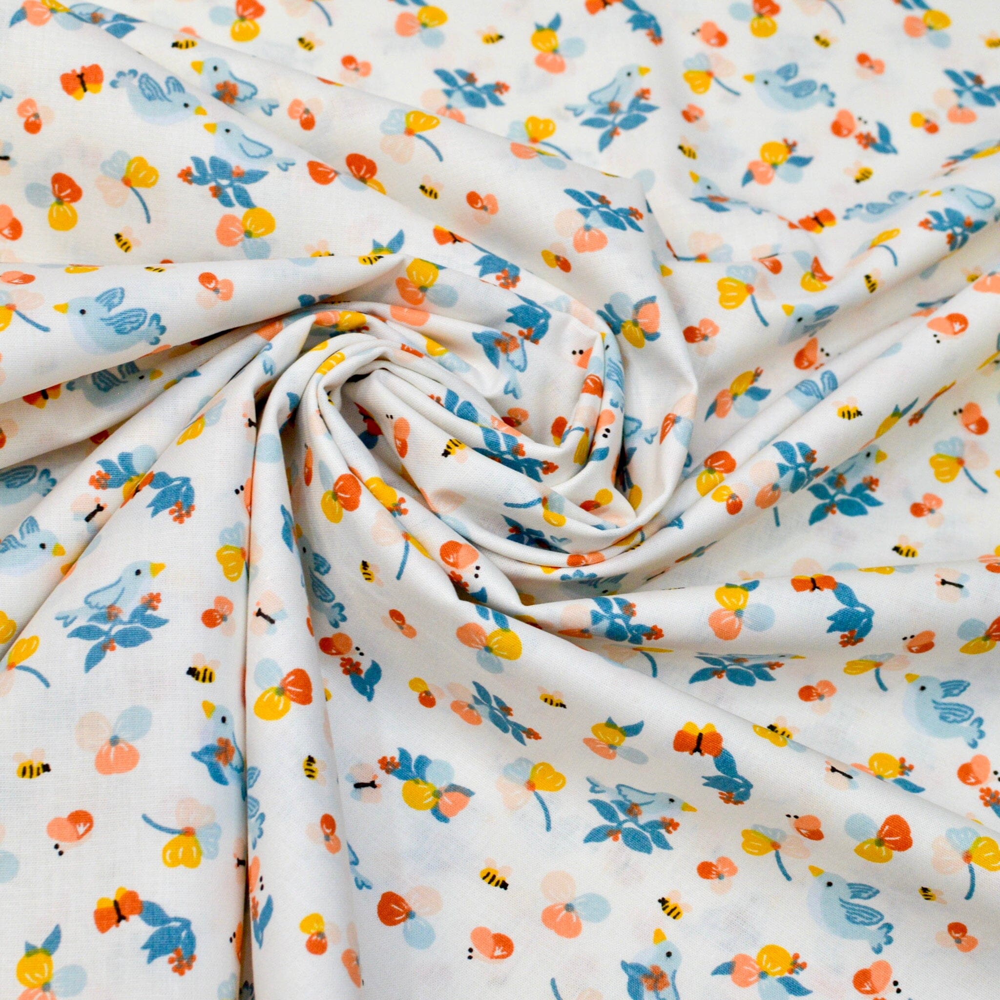 Baumwoll Popeline - Birdy - White Fabric poshpinks