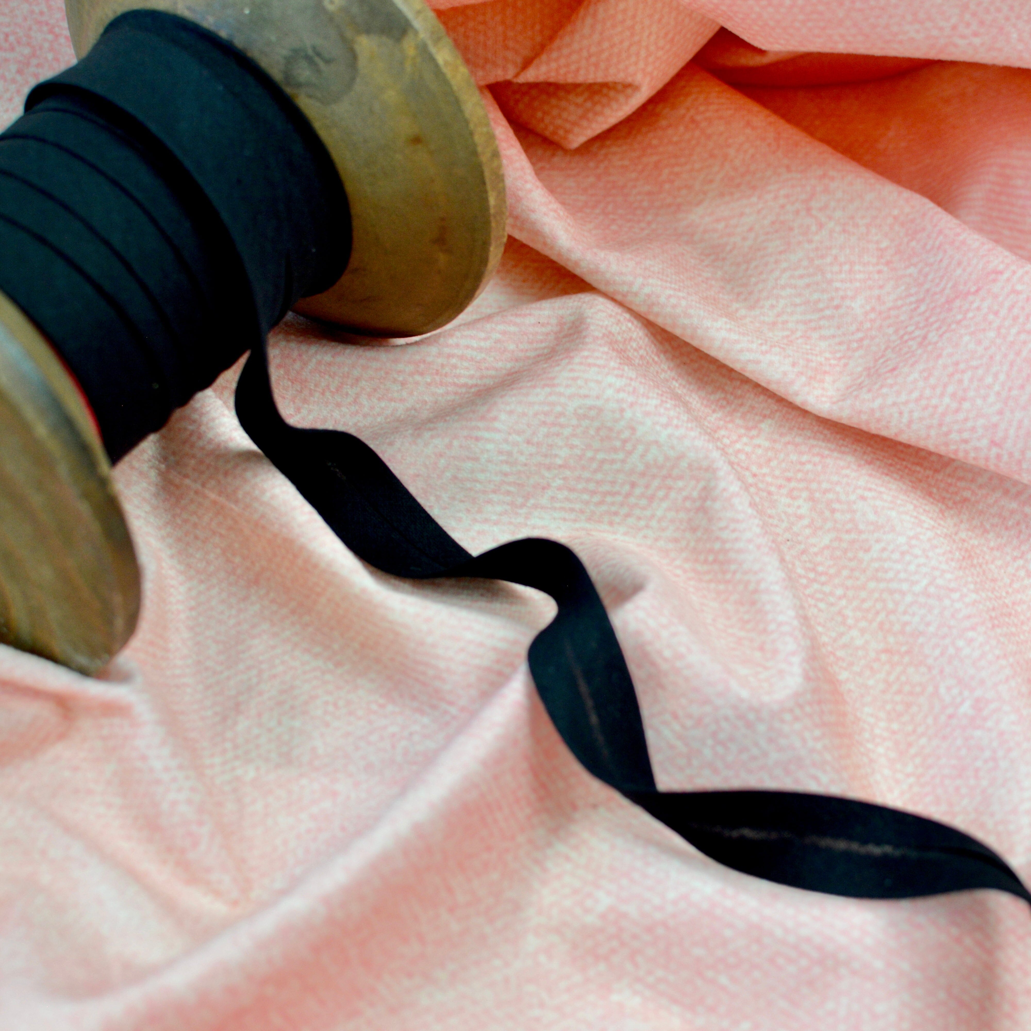 Baumwolle Einfassband / Schrägband 20mm schwarz Fabric poshpinks
